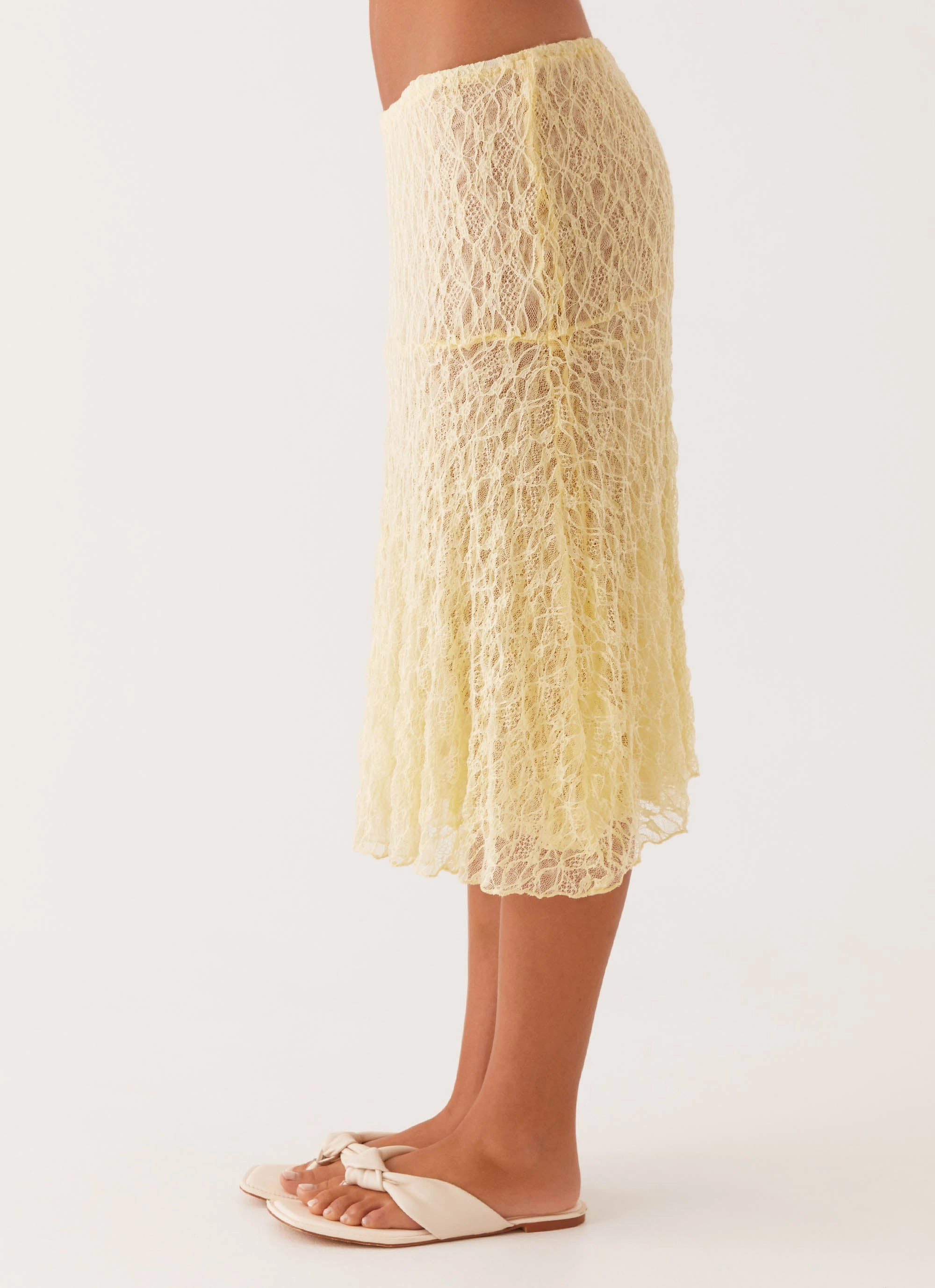 Destiny Midi Skirt - Yellow Neutral palette Winter Staple