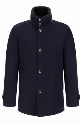 Diagonal Wool Carcoat Refined Casual