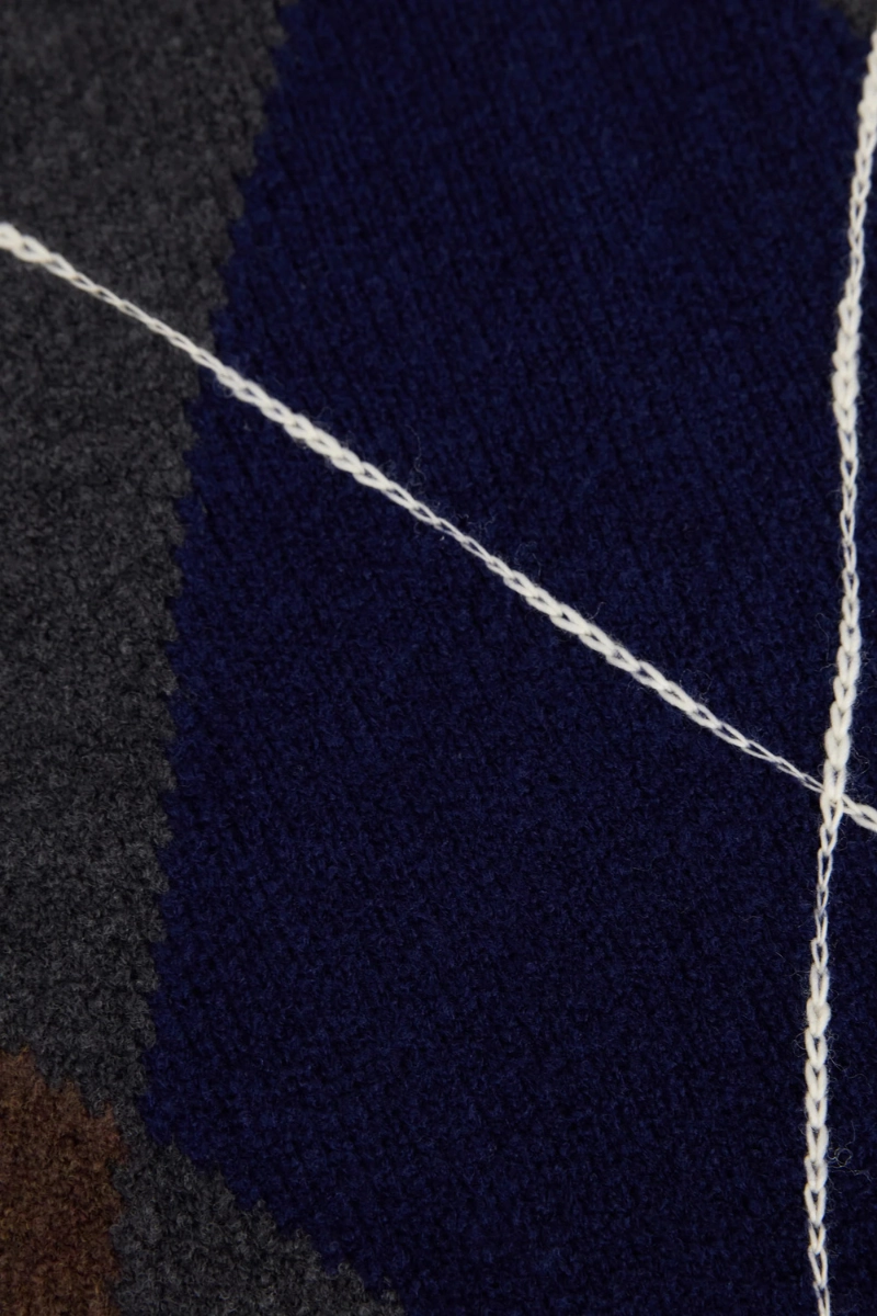 Casual Comfort Layer Comfort Choice Diamond Jacquard V-Neck