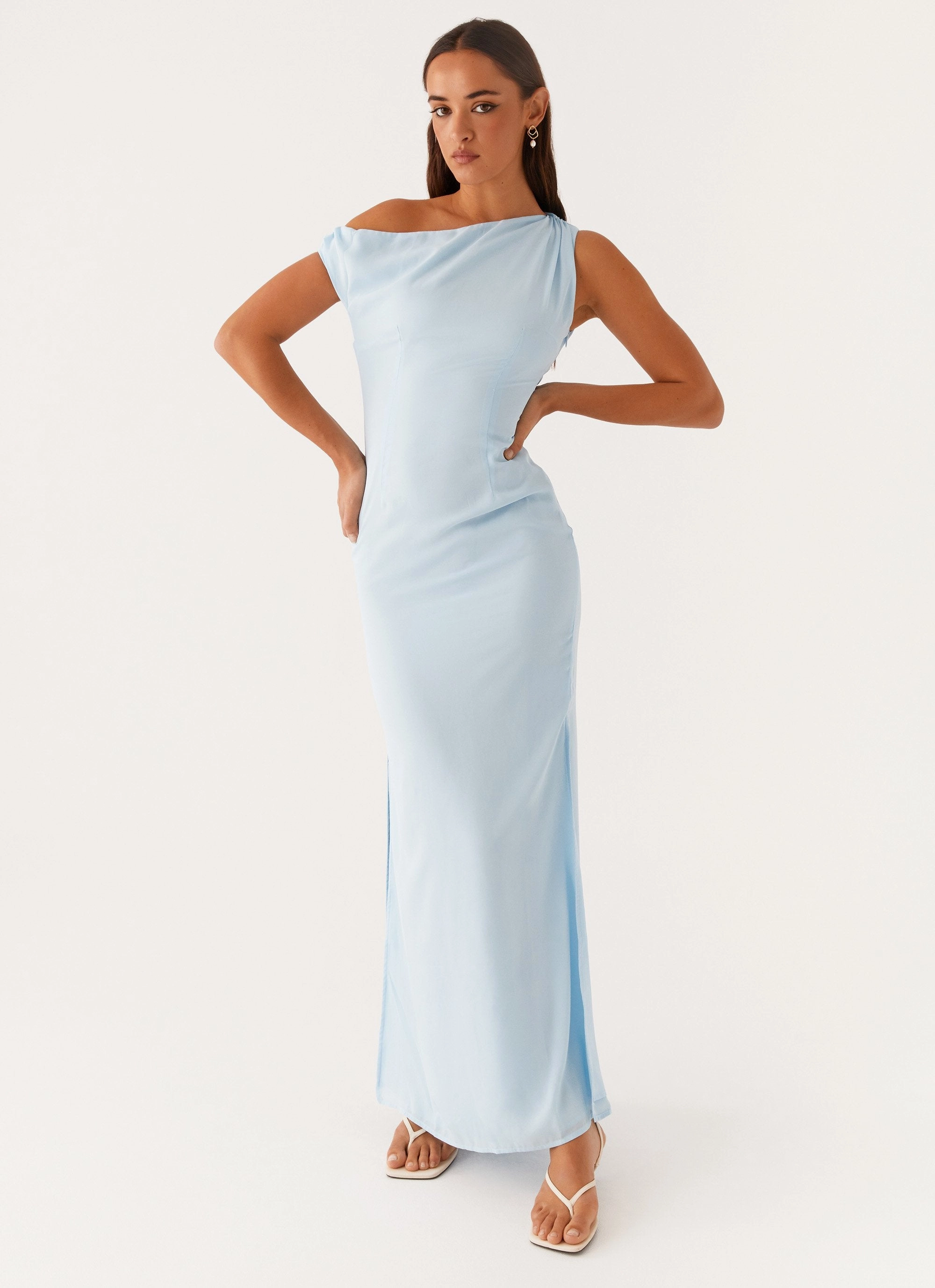 Dinner Date Maxi Dress - Blue Artistic Vibe Smooth Flow