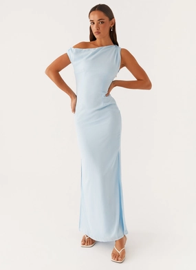 Dinner Date Maxi Dress - Blue Artistic Vibe Smooth Flow