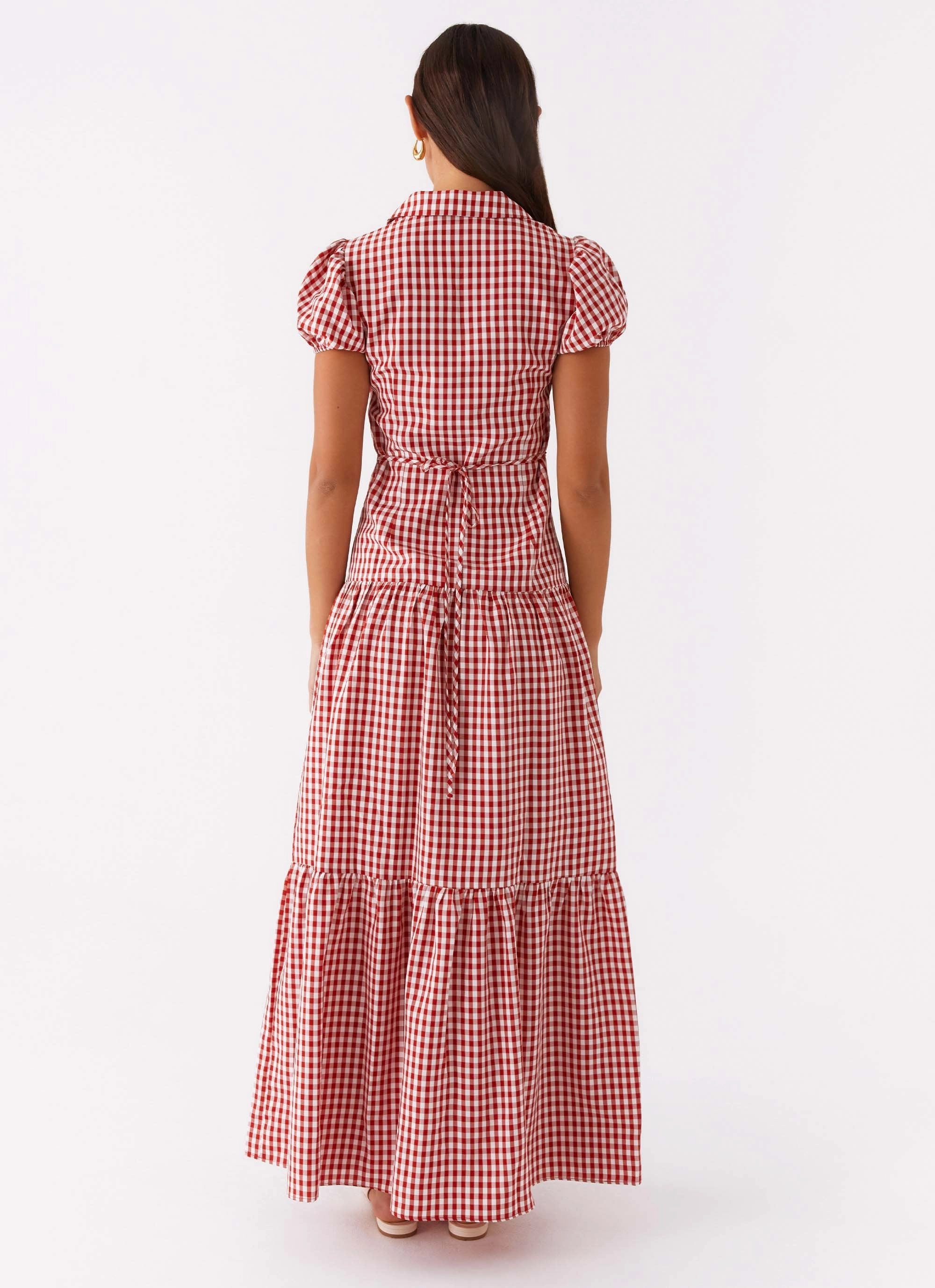 Wedding-Guest Radiant Mood Verity Maxi Dress - Red Gingham