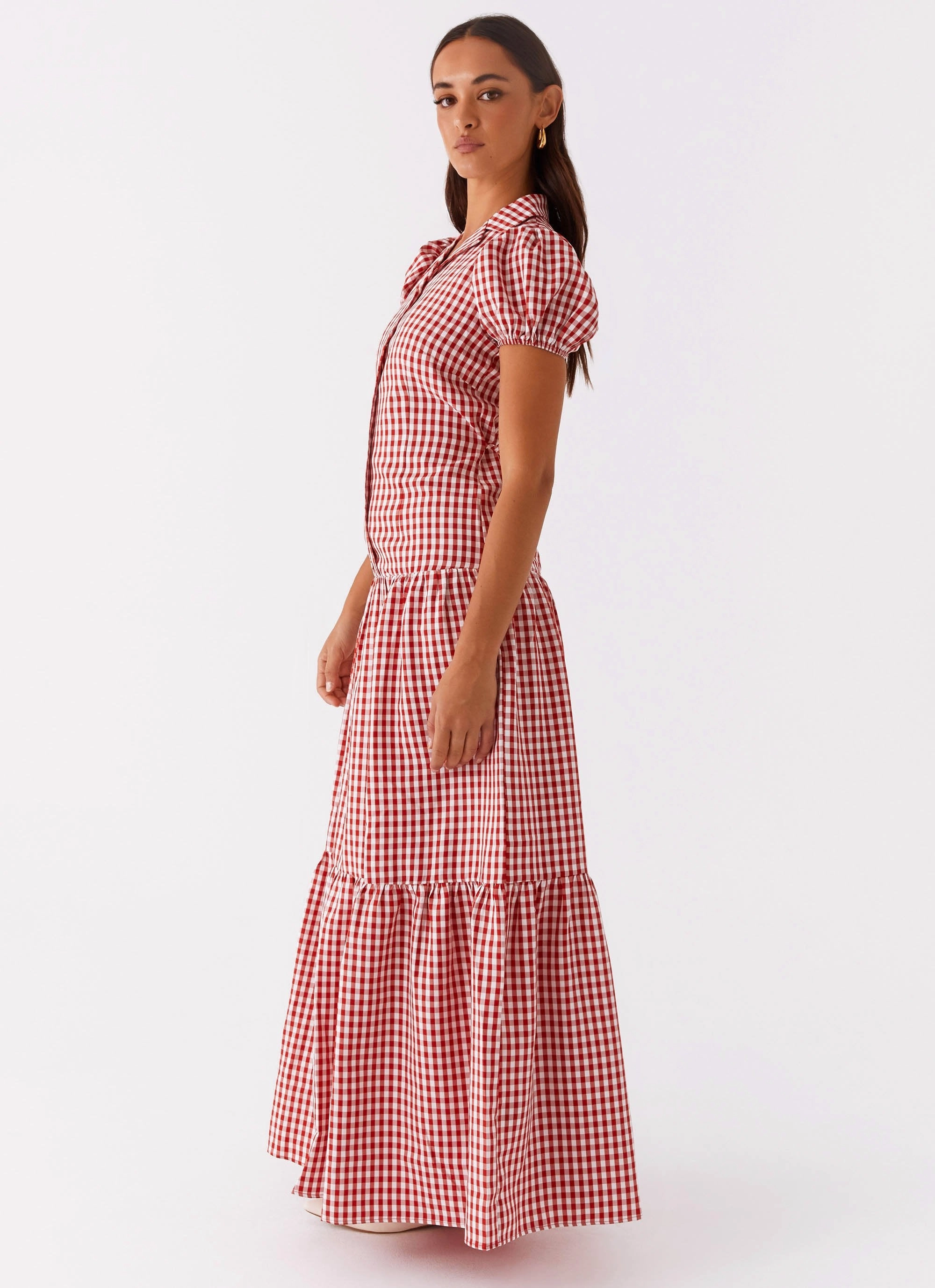 Balanced Tone Verity Maxi Dress - Red Gingham