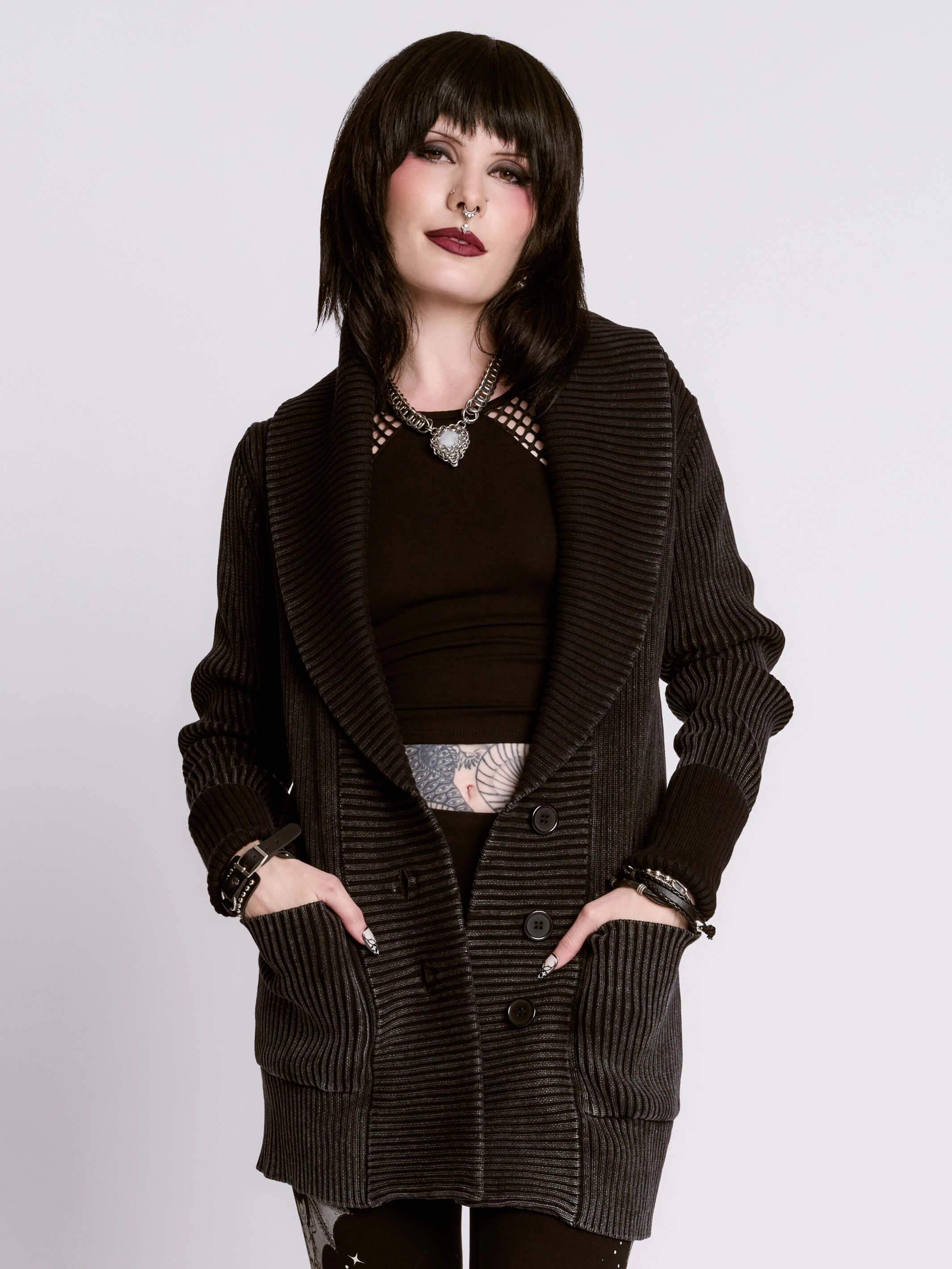 Birthday gift Distressed Rib Cardigan