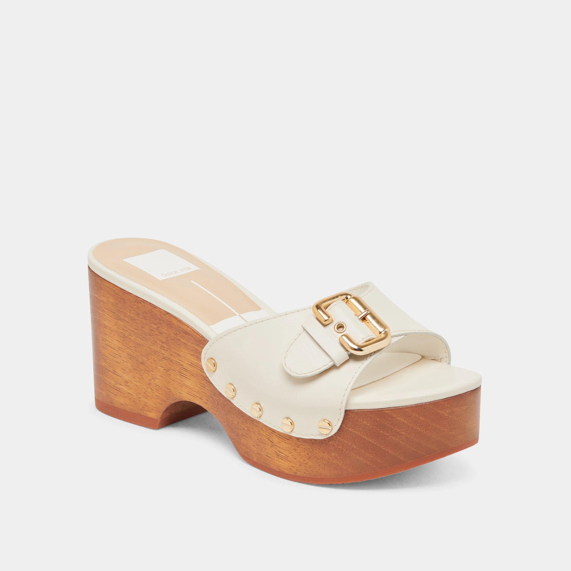 Night Shine Spring Sandals YALAH HEELS OFF WHITE LEATHER