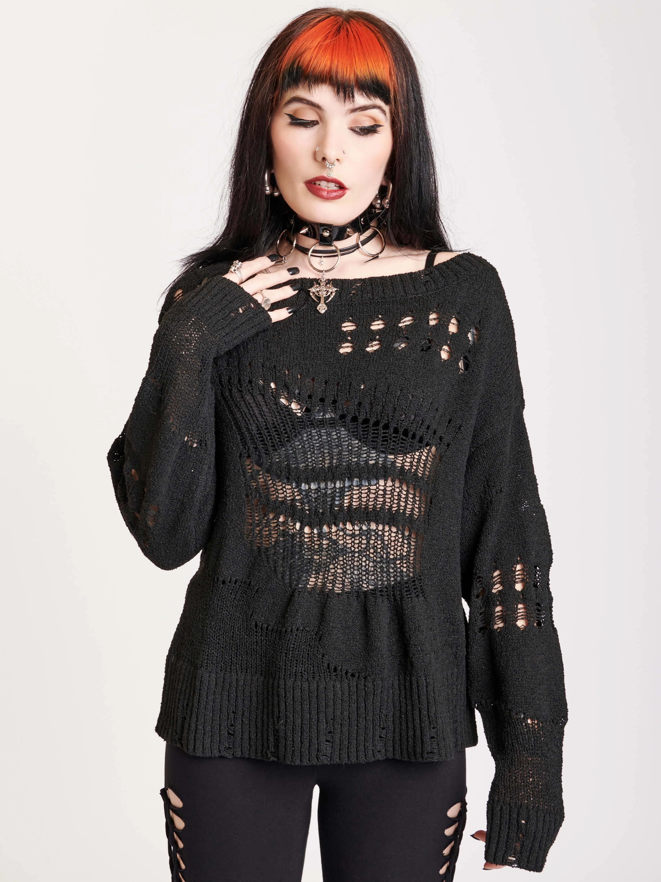 Drop Stitch Distressed Sweater NonIrritatingSeams