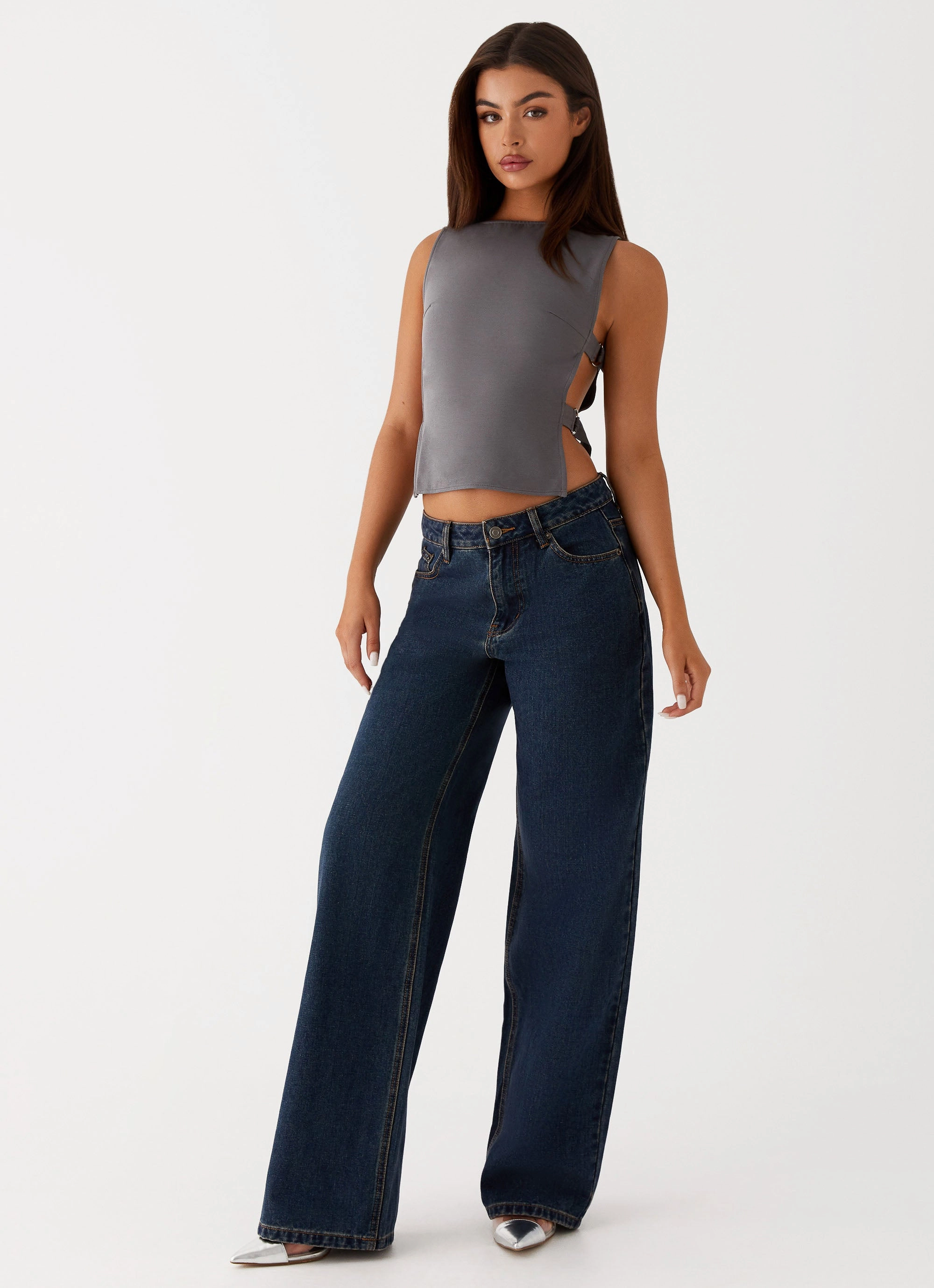 Keanna Low Rise Denim Jeans - Washed Denim school wear Weekend Warrior Smooth