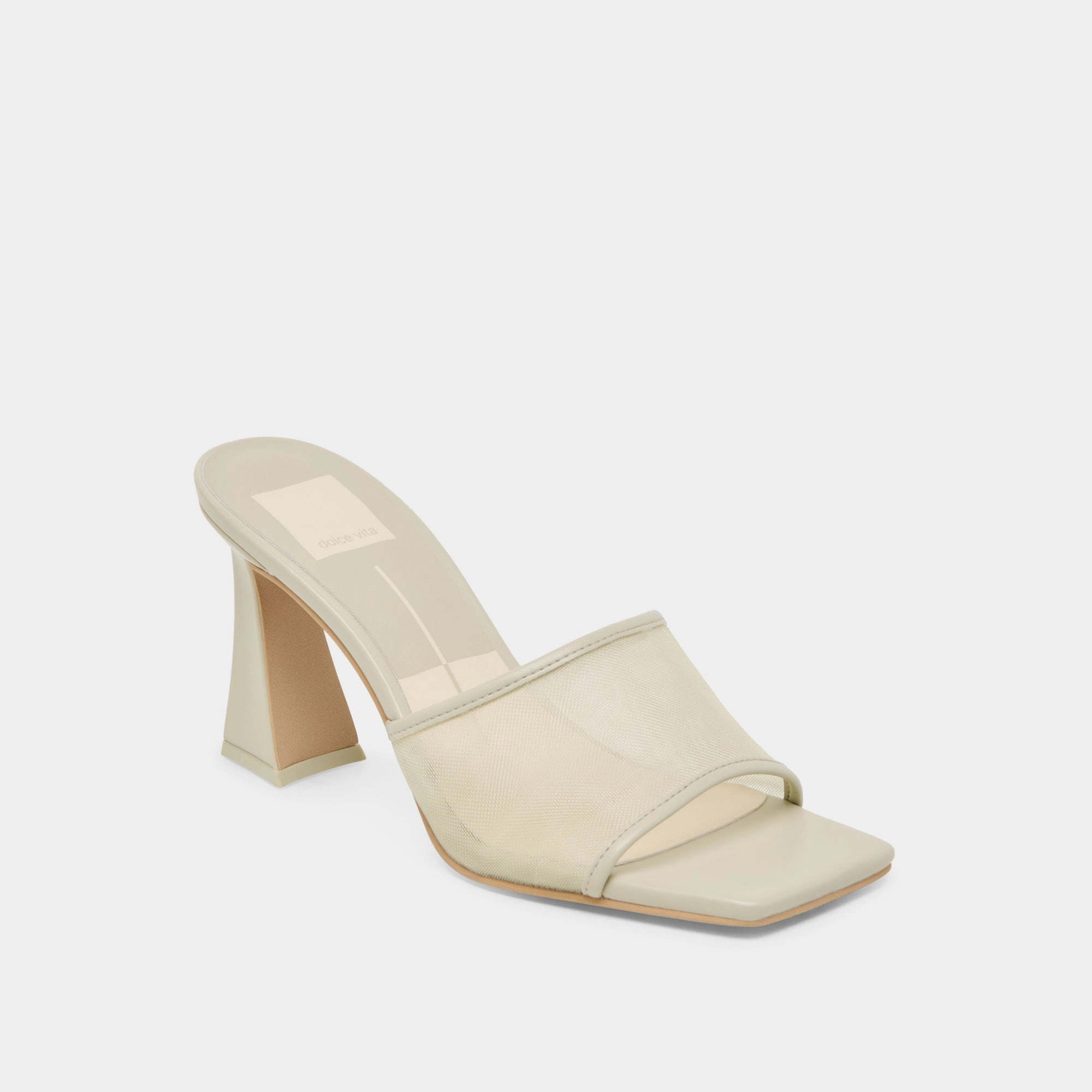 NARDA HEELS LIGHT SAGE MESH Tall Frame Long Leg Look