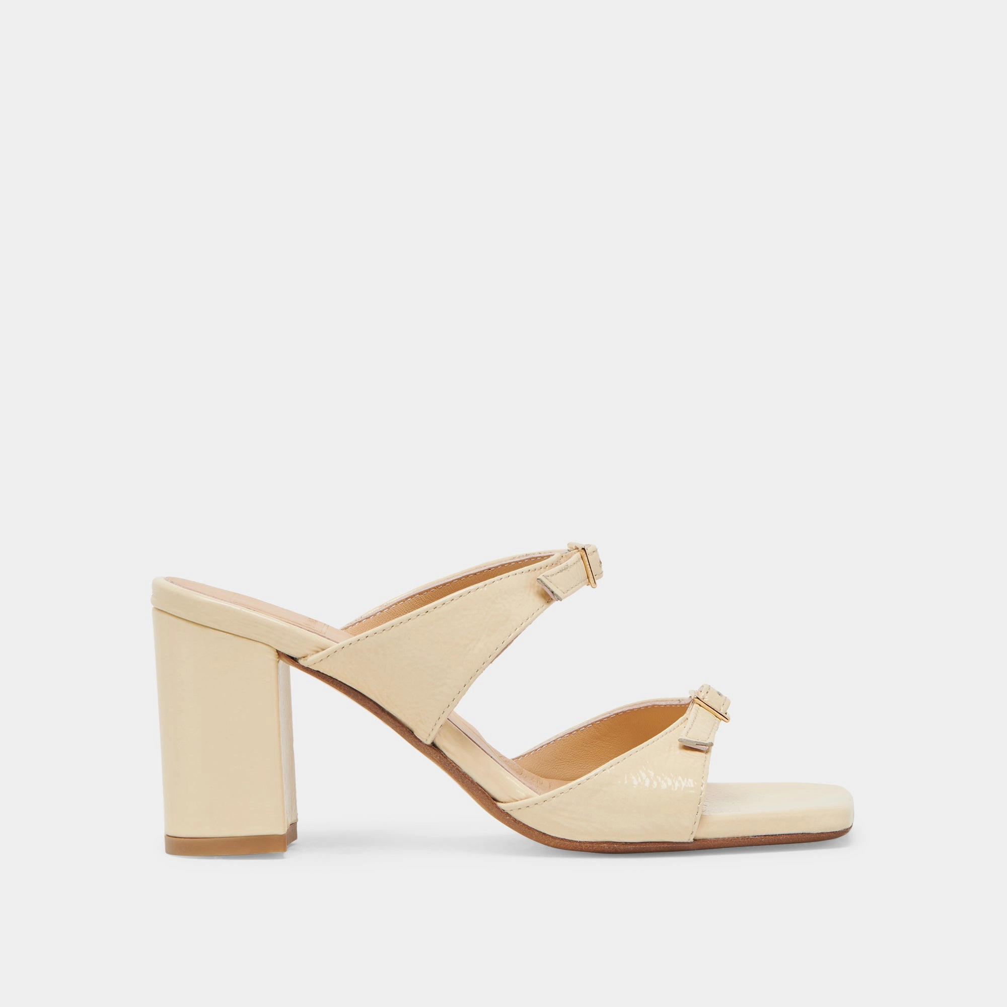 Soft Pad SHANE HEELS LIGHT YELLOW CRINKLE PATENT