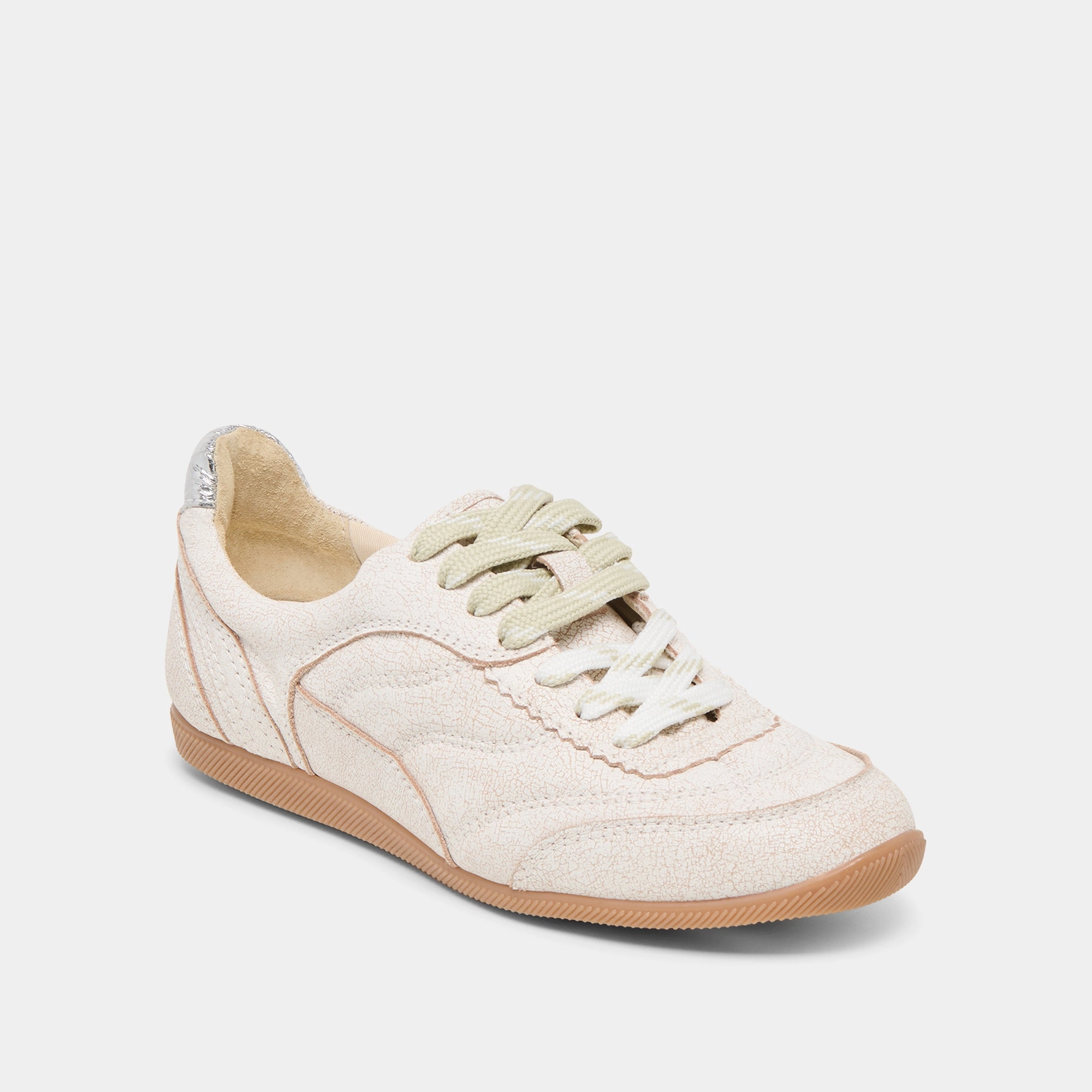 LAINI SNEAKERS OFF WHITE CRACKLED LEATHER Long Comfort Ventilation Ports