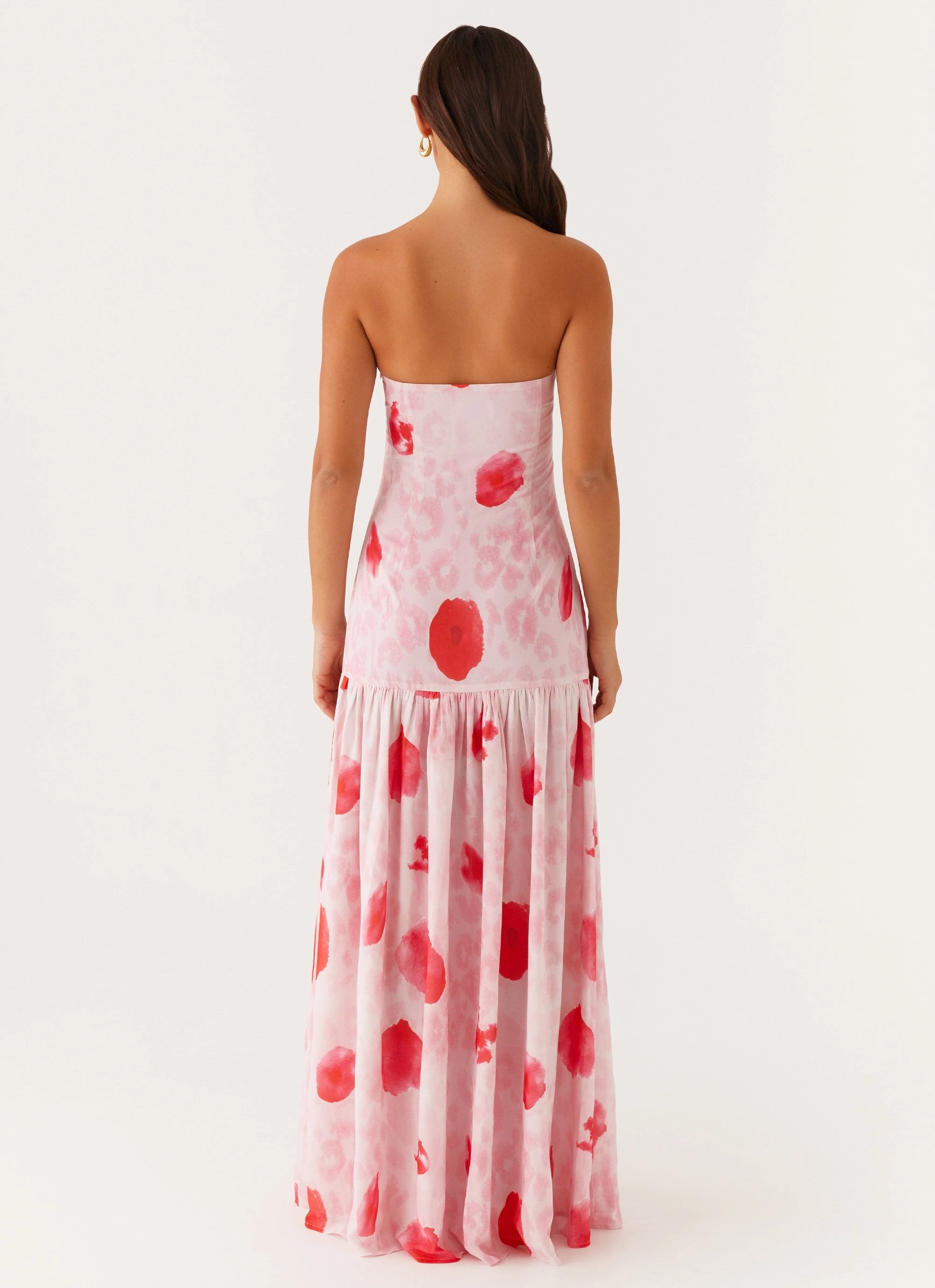 Eco Friendly Eden Strapless Maxi Dress - Rose Leopard