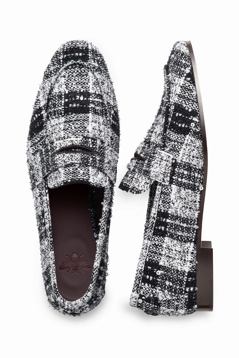 Black and White Tweed Flaneur Peep Toe