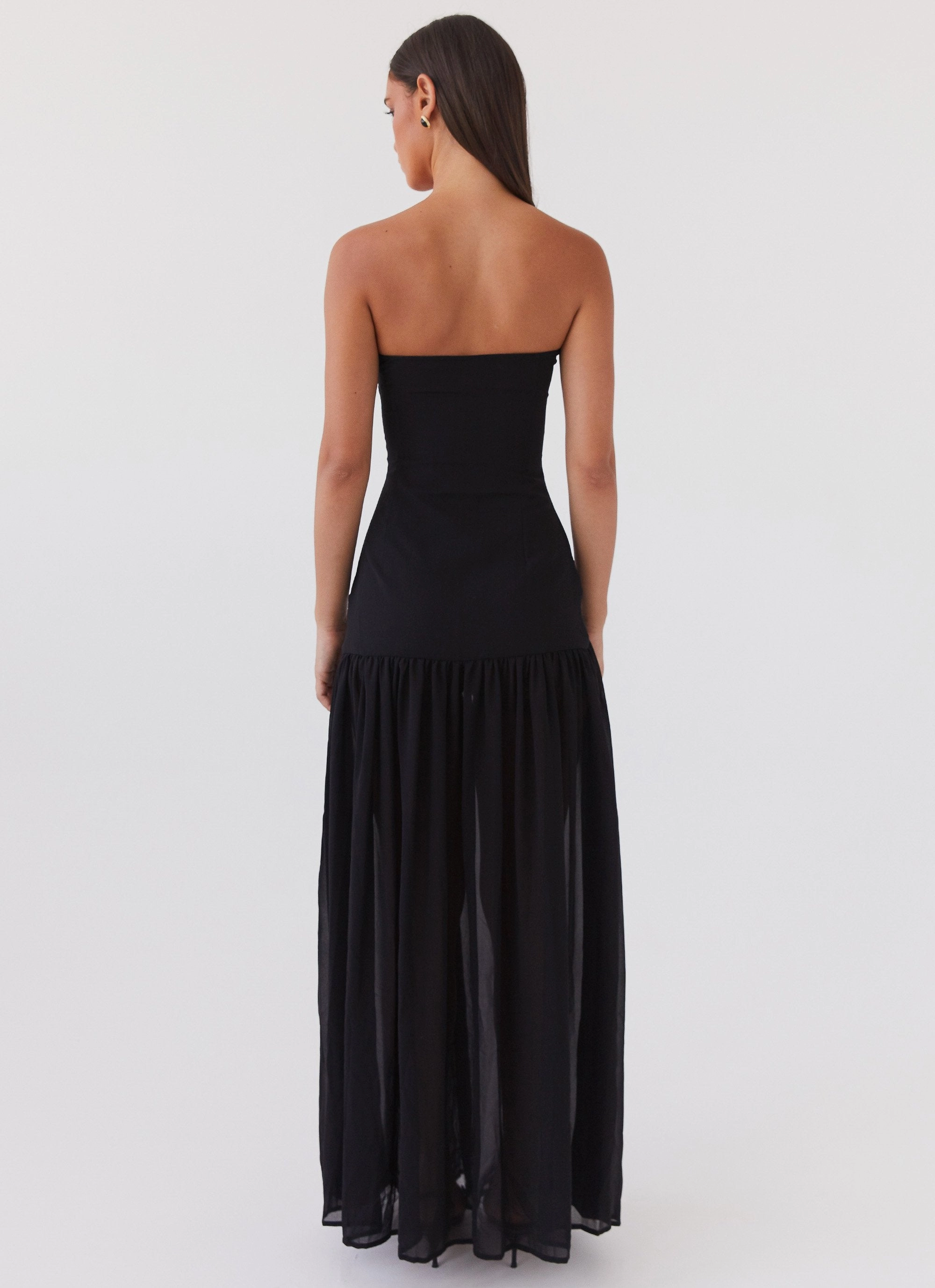Eden Strapless Maxi Dress - Black Vibe Choice Elegant Outline