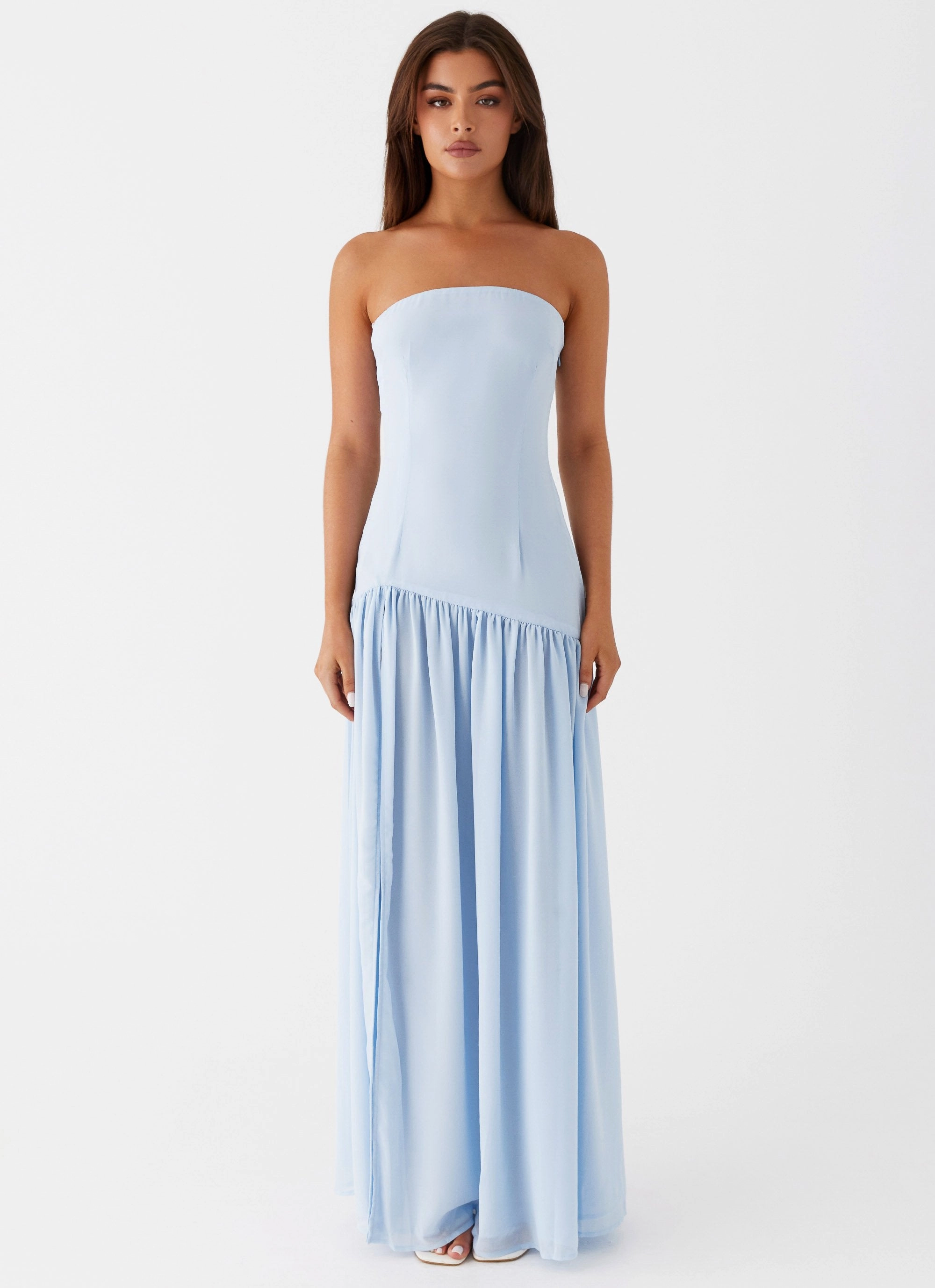 Chill Lines Eden Strapless Maxi Dress - Blue