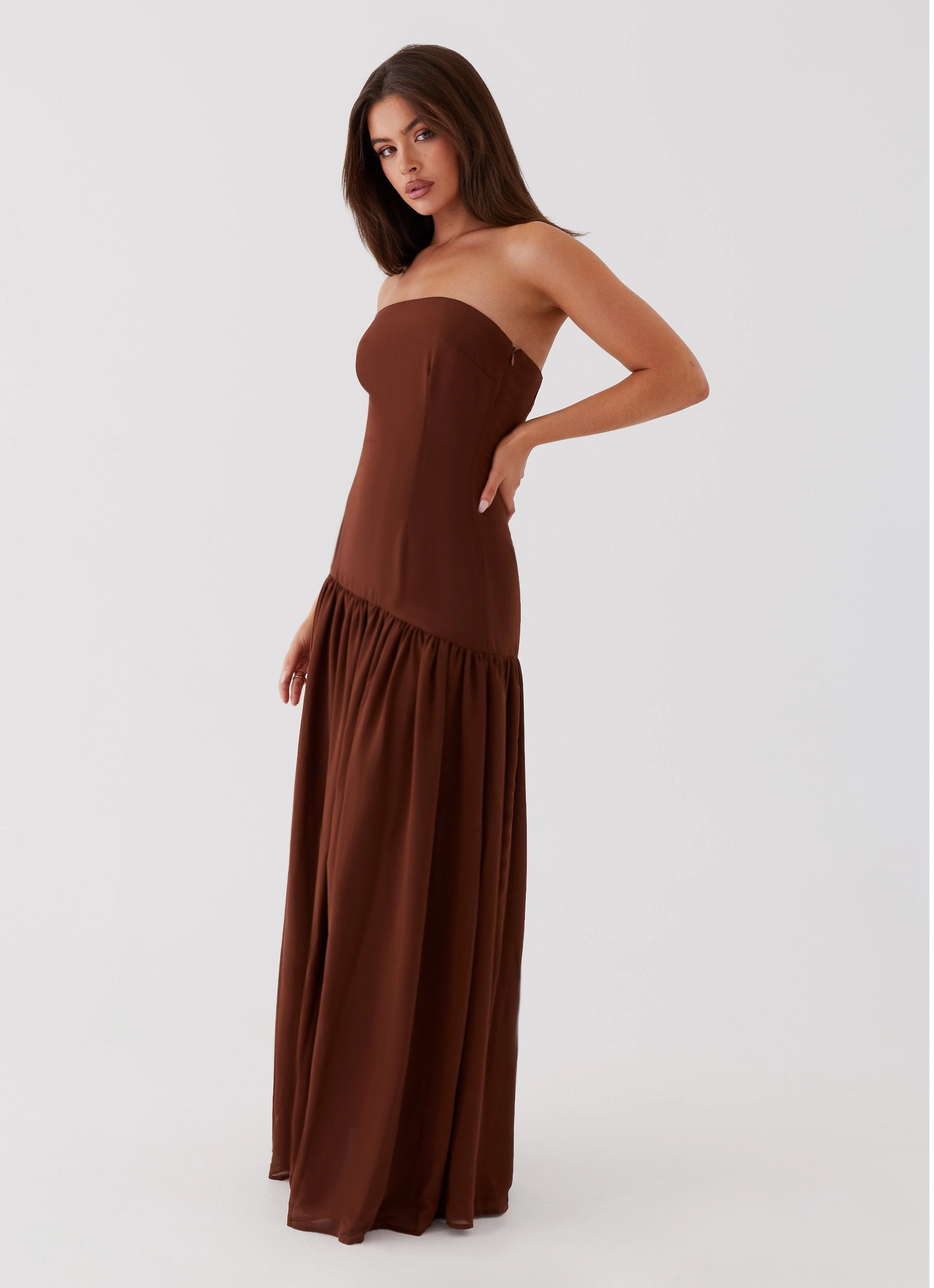 Eden Strapless Maxi Dress - Brown Fresh Energy Light Rhythm