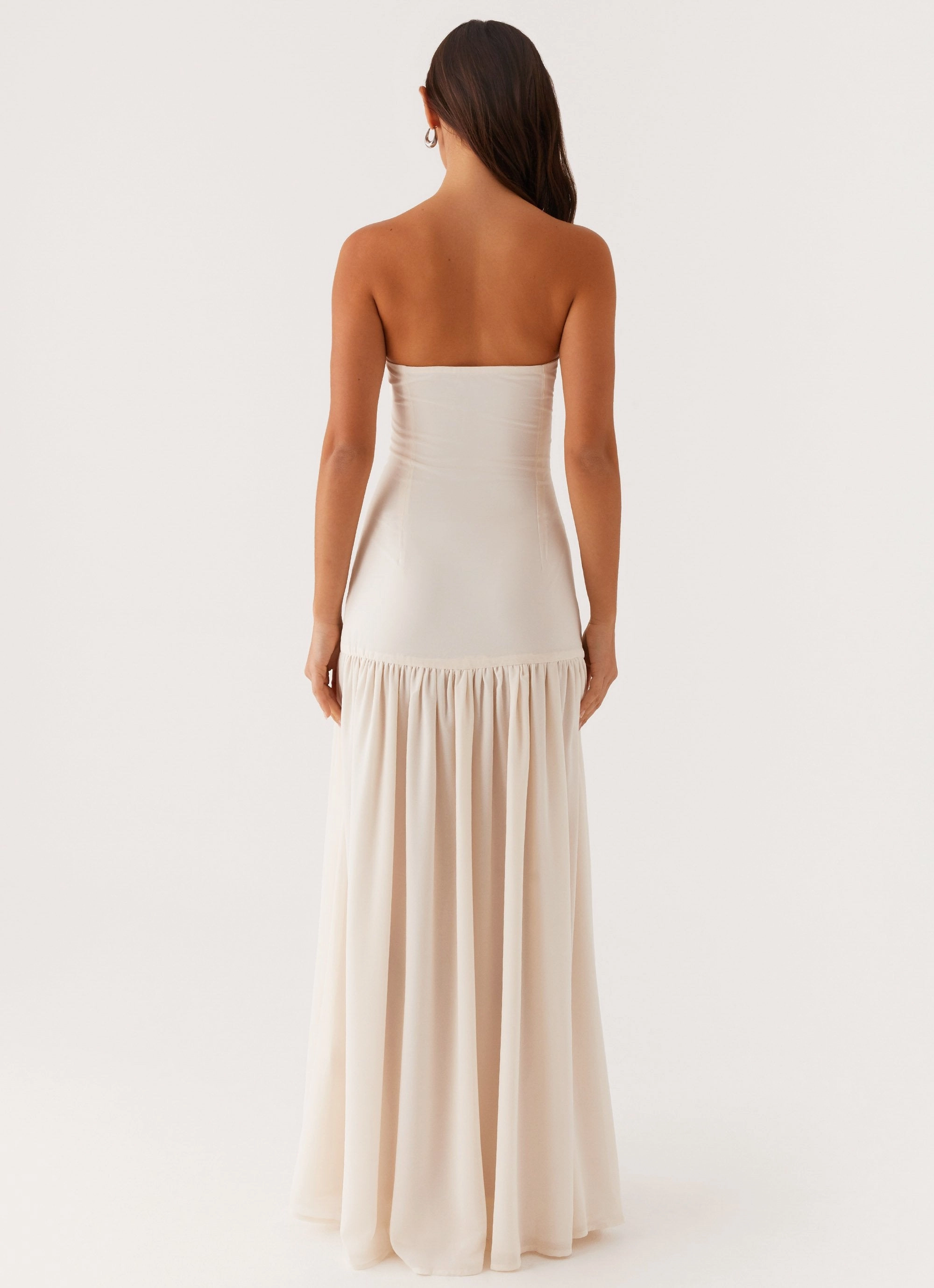 Eden Strapless Maxi Dress - Ivory Contemporary Look Lounge Vibes