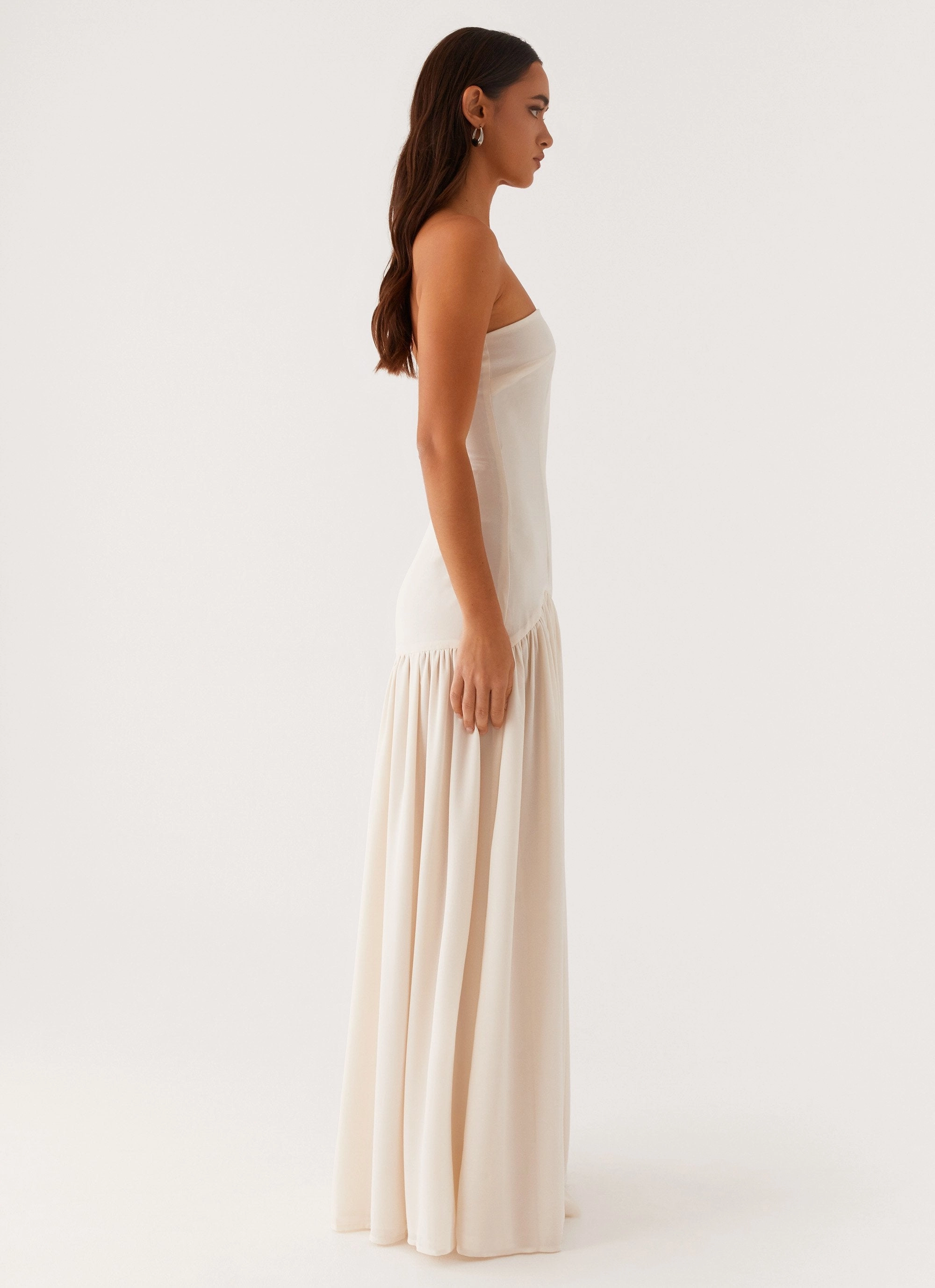 Office Tone Eden Strapless Maxi Dress - Ivory