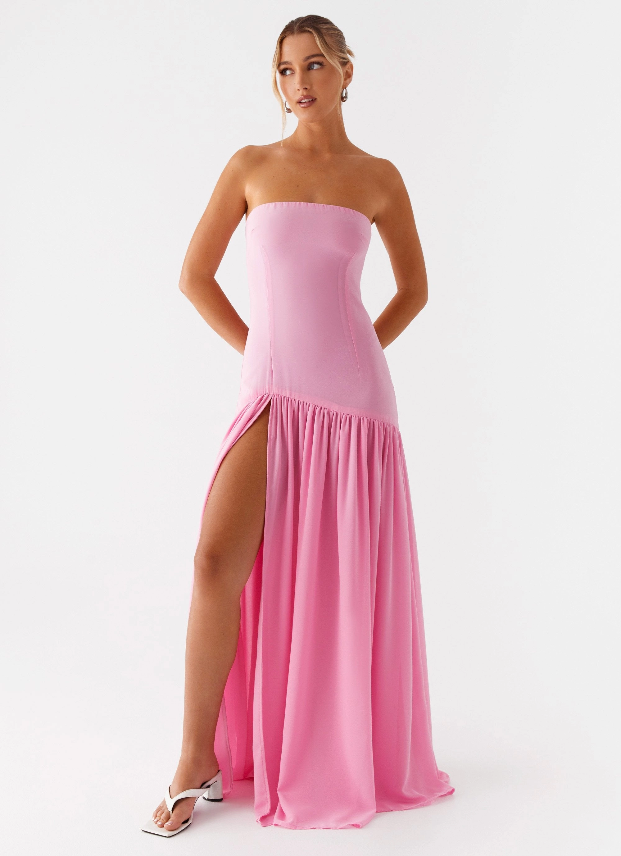 Eden Strapless Maxi Dress - Pink Comfy and Chic