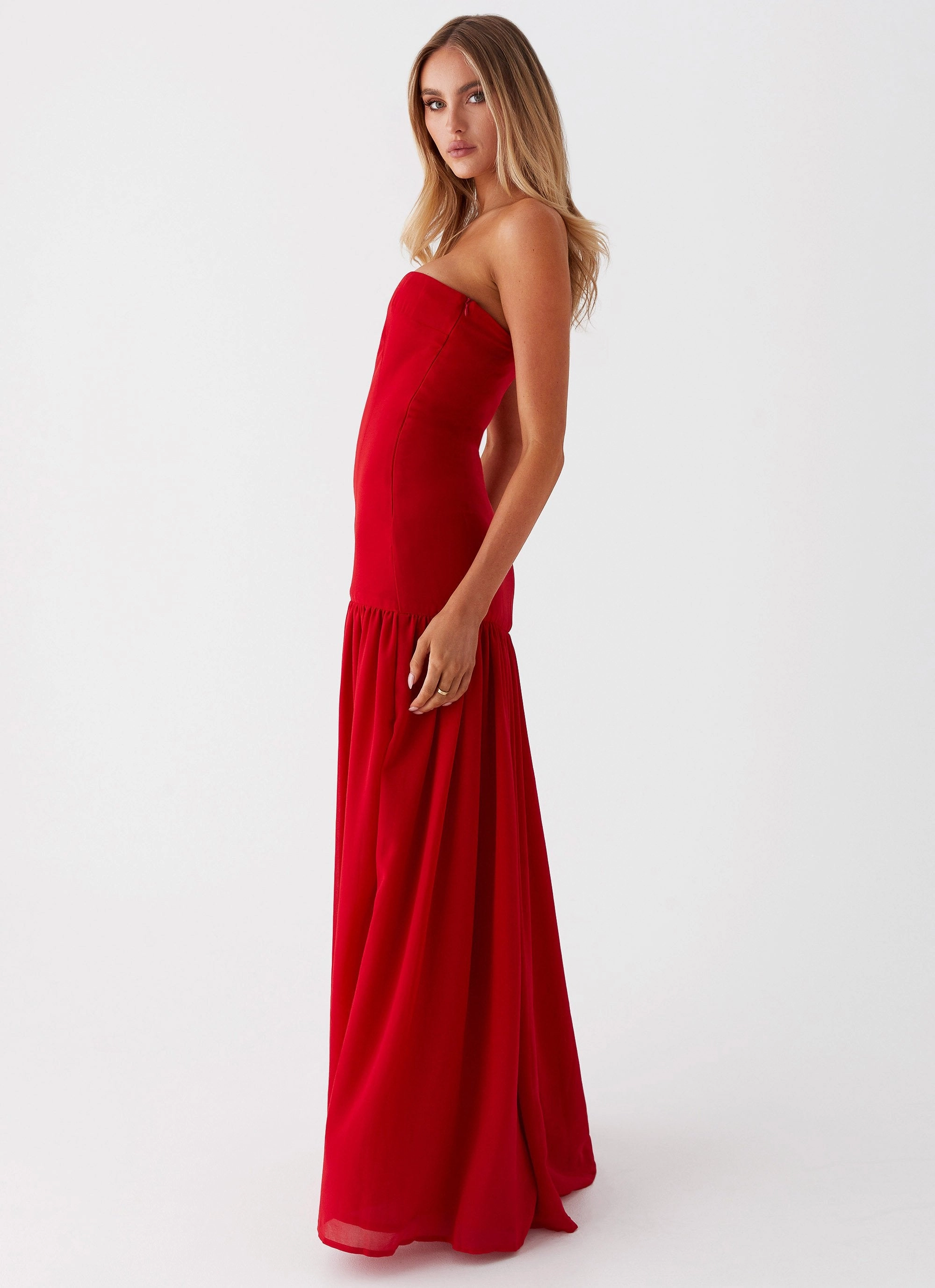 Eden Strapless Maxi Dress - Red hypoallergenic