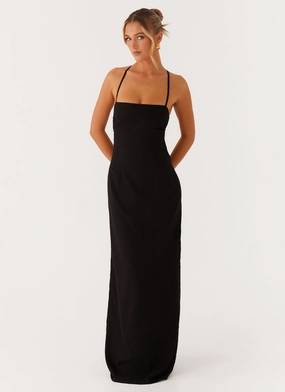 Multi Season Cora Backless Maxi Dress - Black