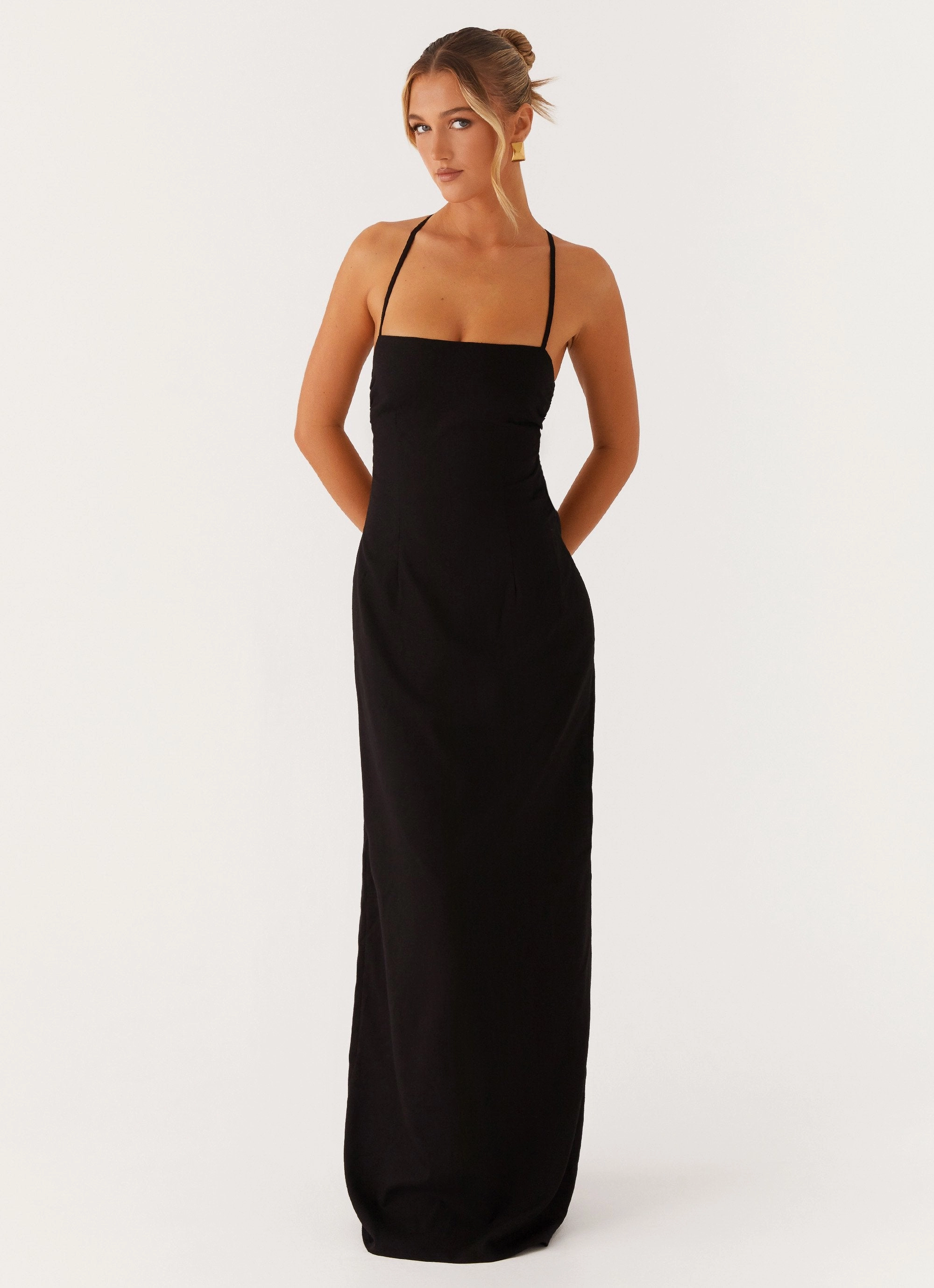 Multi Season Cora Backless Maxi Dress - Black