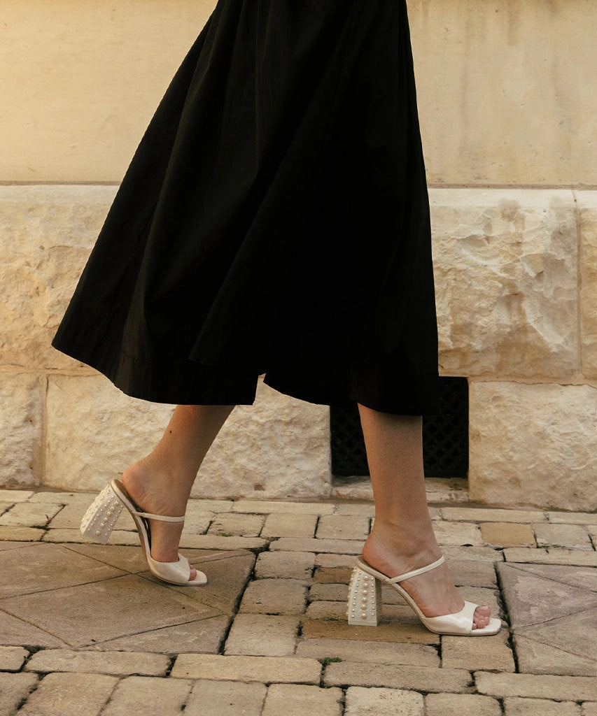 JEMMY PEARL HEELS VANILLA SILK Arch support
