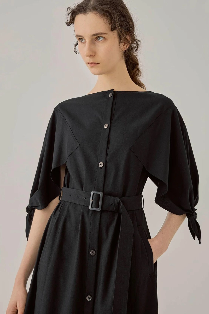 Relaxed work dress Kimono-Sleeve Edita Knot Sleeve Dress