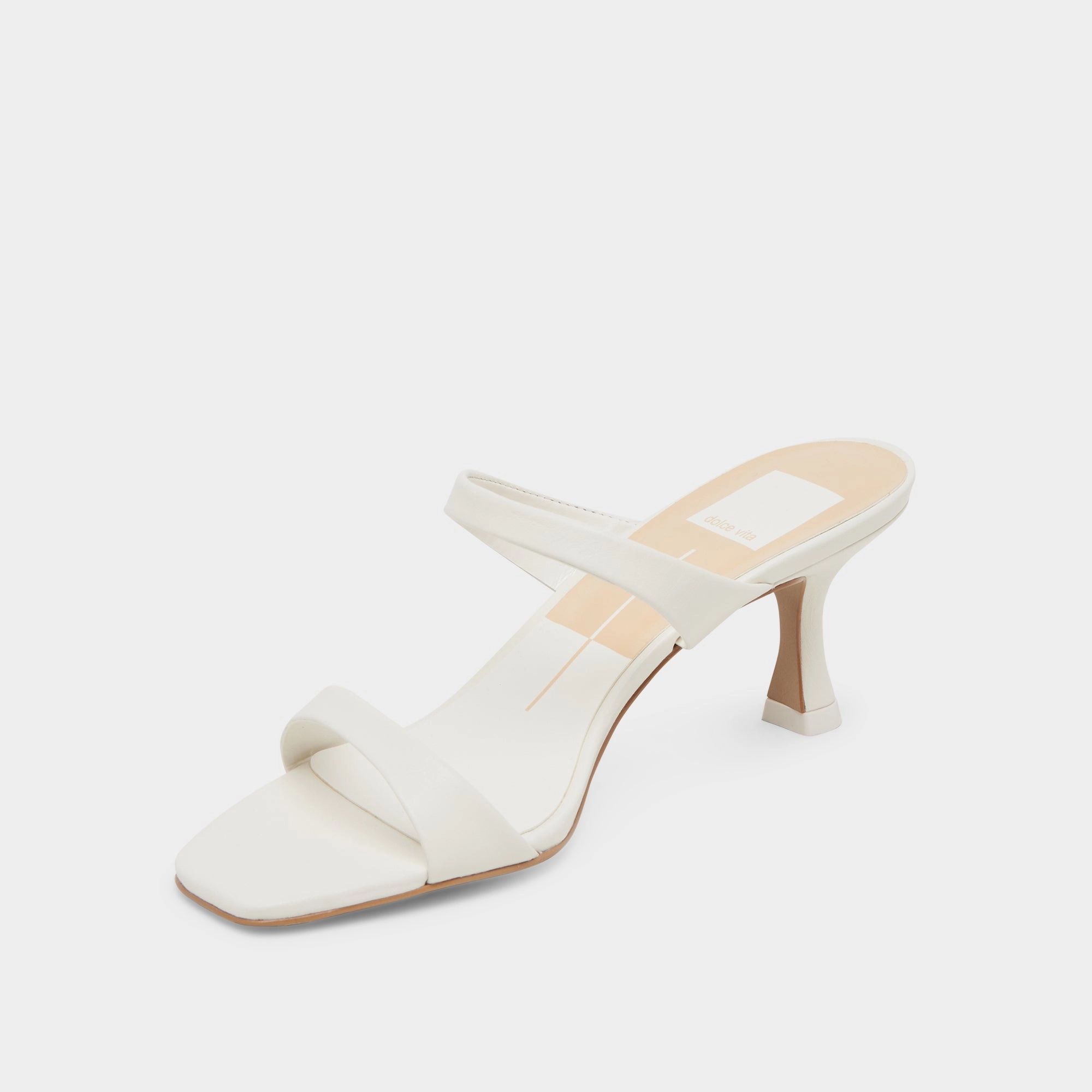 Zip Close Versatile Heel GENORA WIDE HEELS WHITE LEATHER