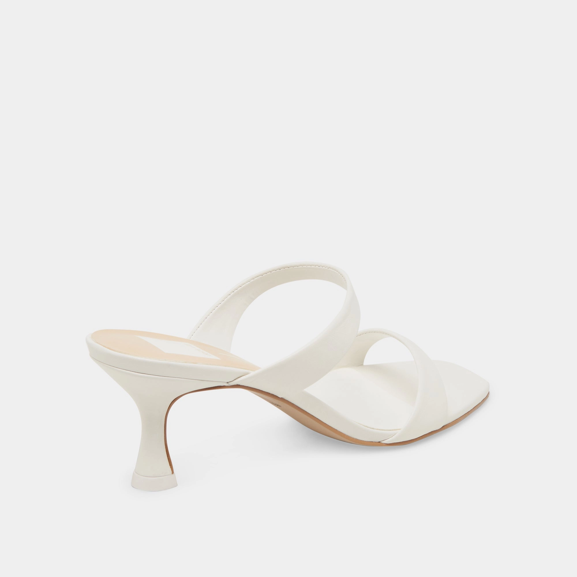 GENORA WIDE HEELS WHITE LEATHER Sculpted Design