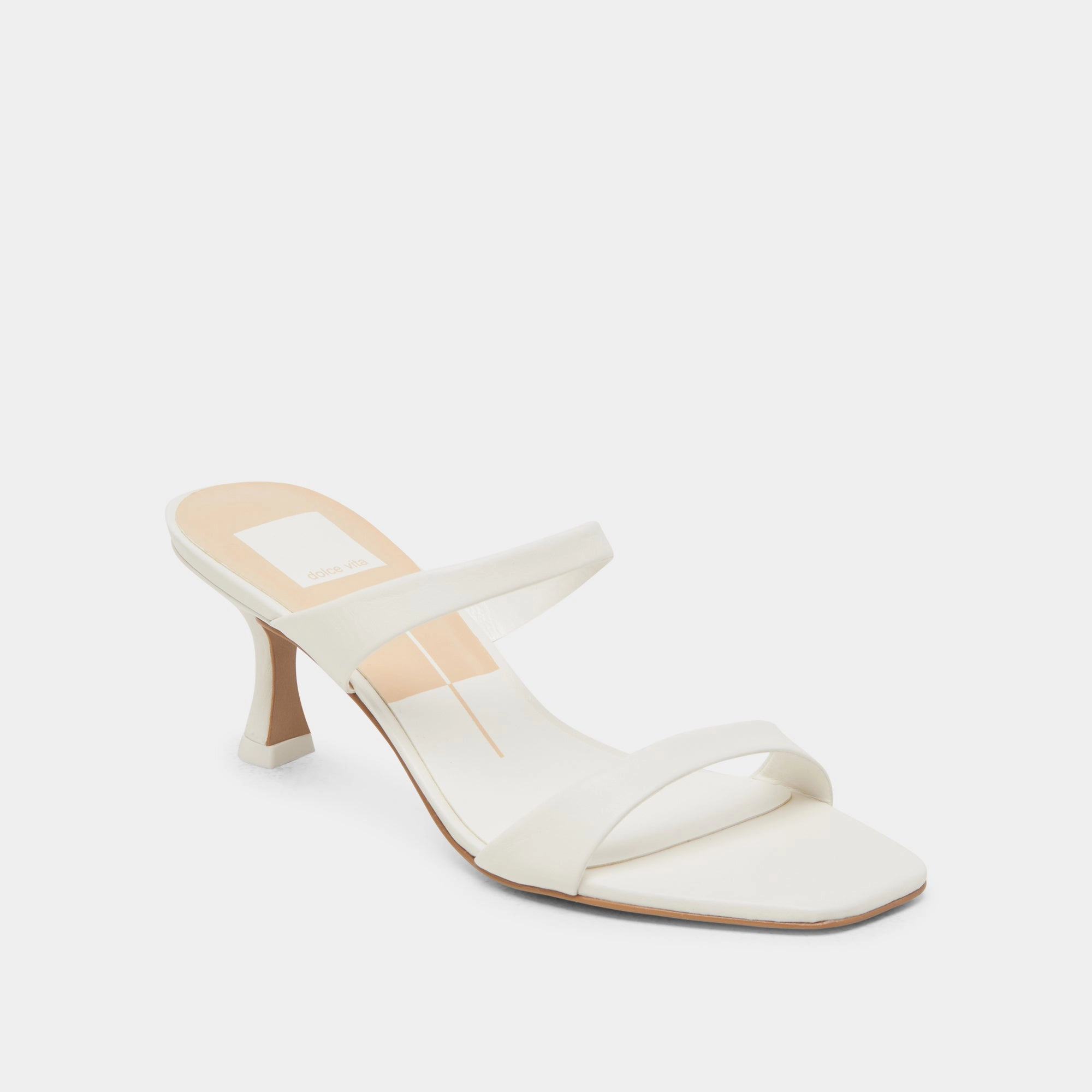 Glamorous Footwear GENORA WIDE HEELS WHITE LEATHER