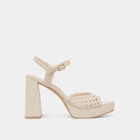 Black Spark PEYTEN HEELS CREME WOVEN STELLA