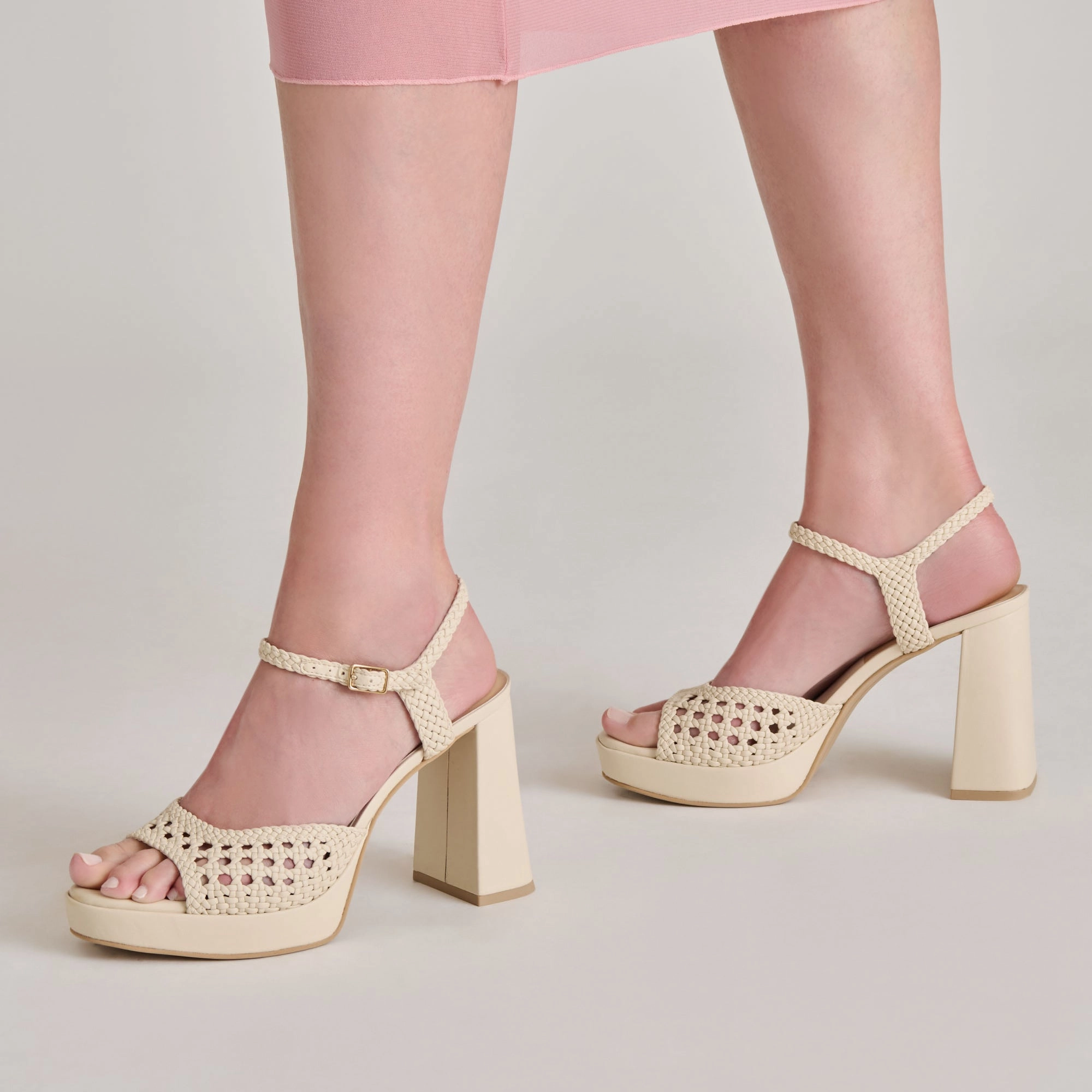 Luxury Appeal PEYTEN HEELS CREME WOVEN STELLA