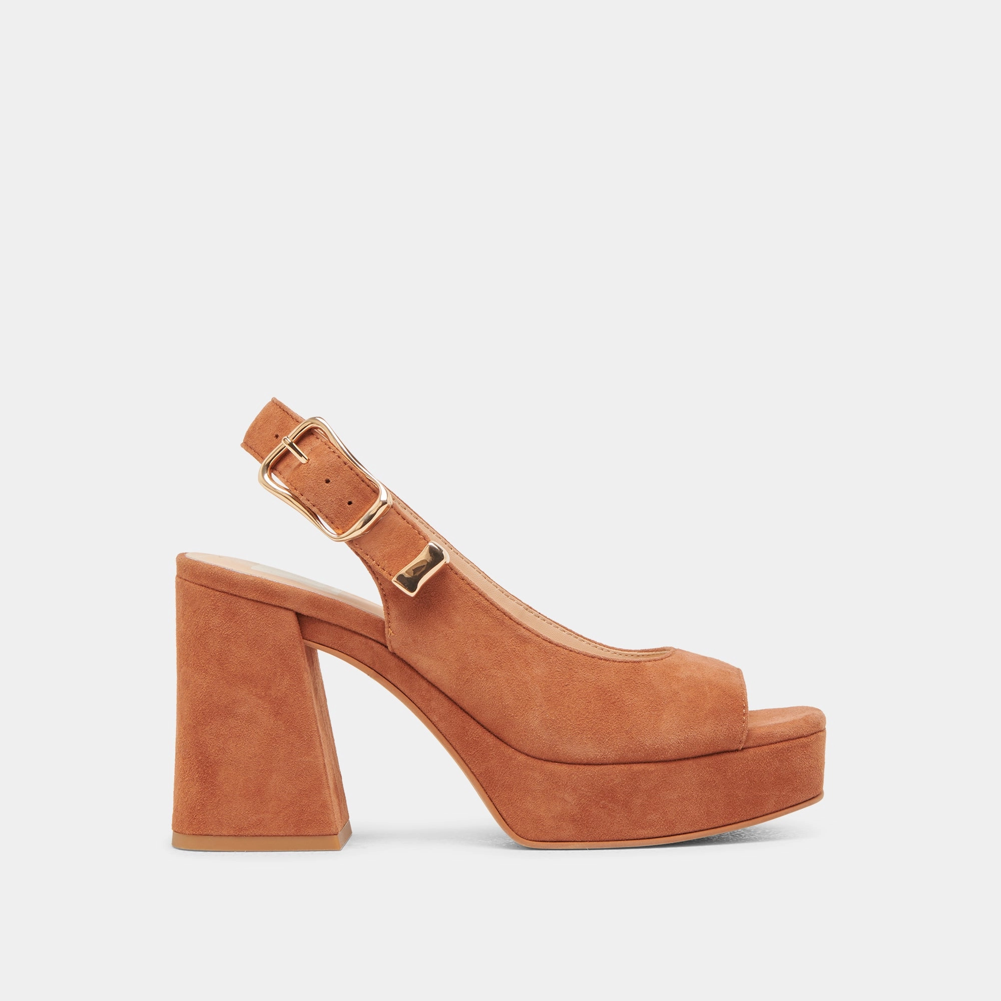 FLORES HEELS CARAMEL SUEDE Grace Spark Happy Spark