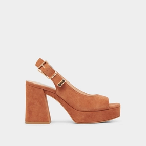 FLORES HEELS CARAMEL SUEDE Grace Spark Happy Spark