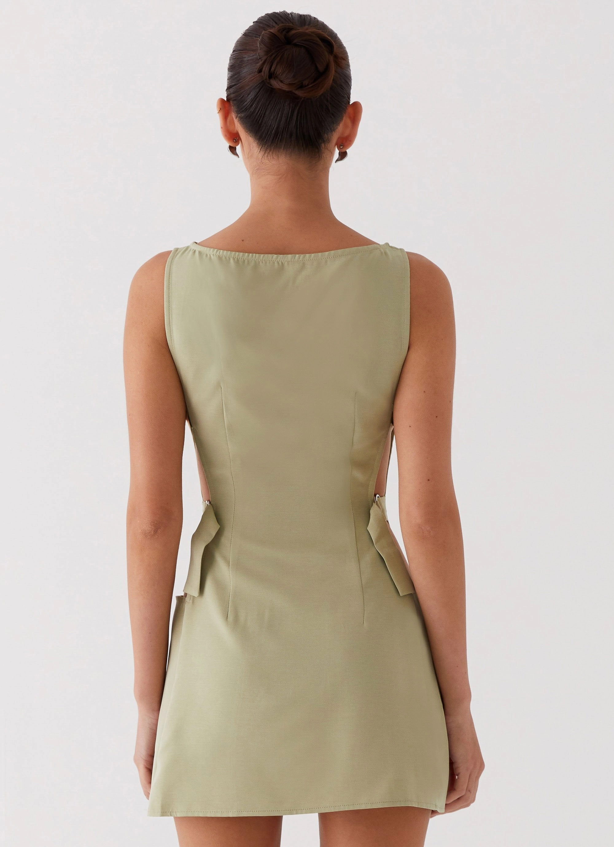 City Essential Kind Glow Cherish You Buckle Mini Dress - Olive