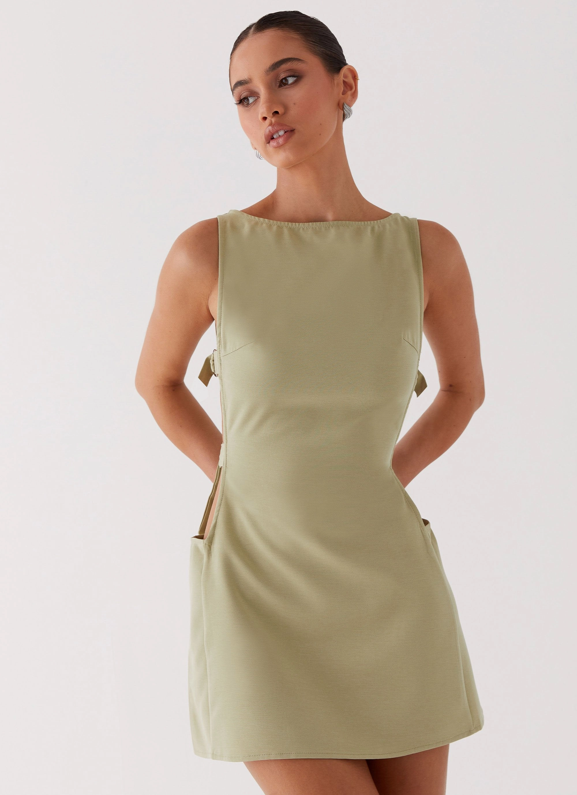 Lounge Comfort Cherish You Buckle Mini Dress - Olive