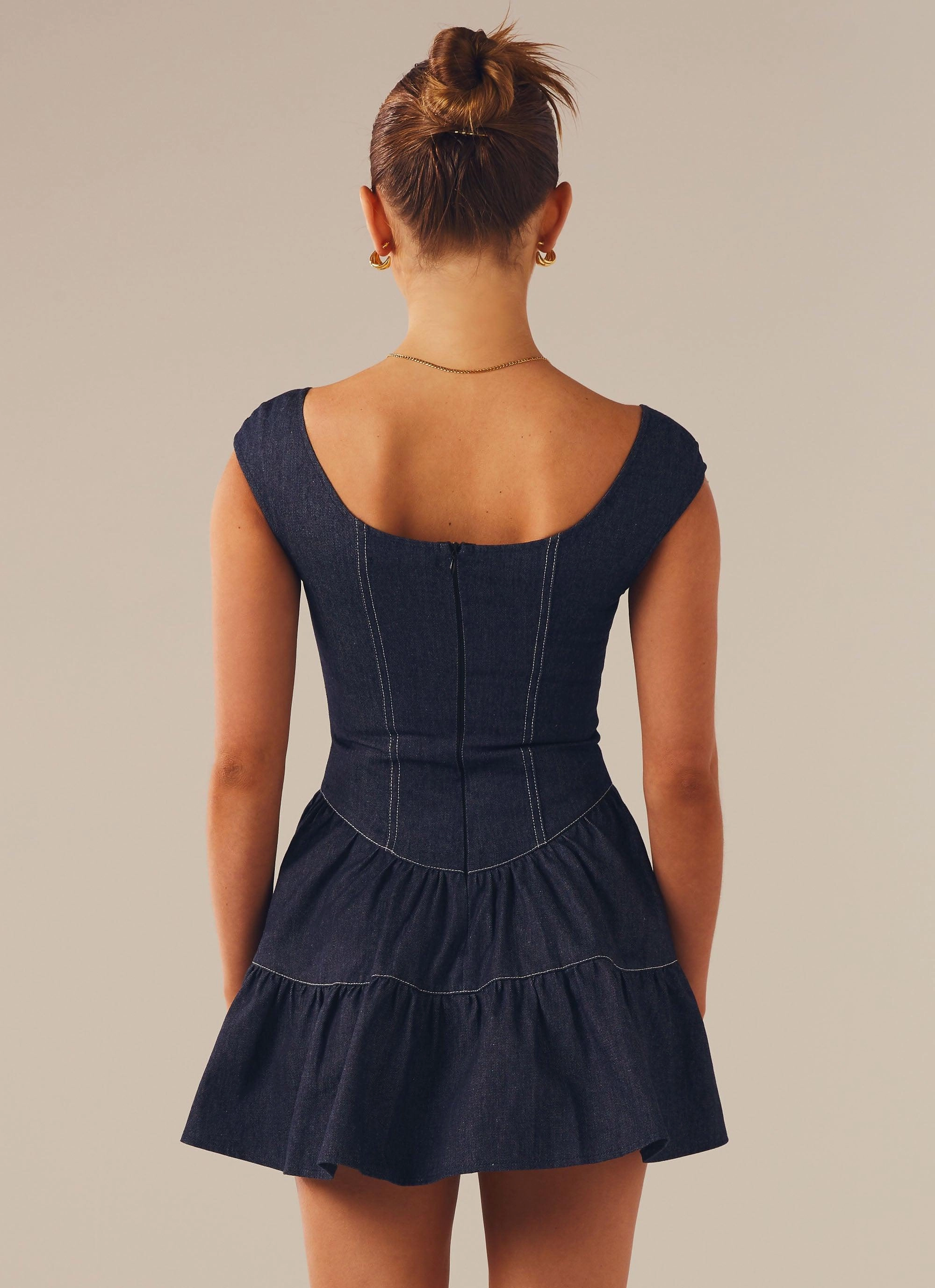 Isabella Denim Bustier Dress - Indigo Inclusive Fit Vintage Style