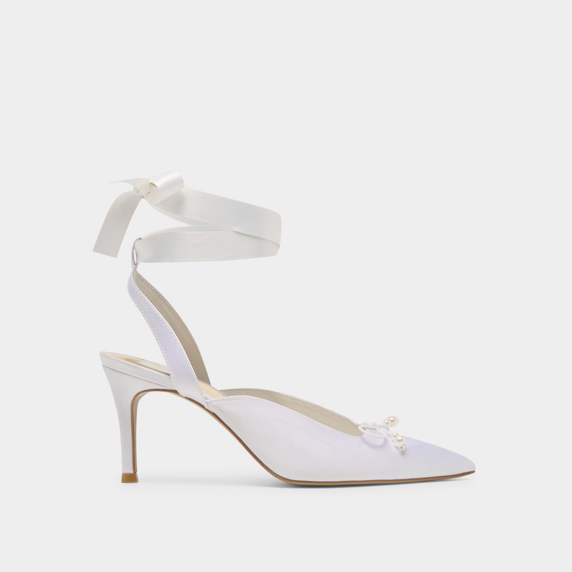 EFORA HEELS TRUE WHITE SATIN Polished Look