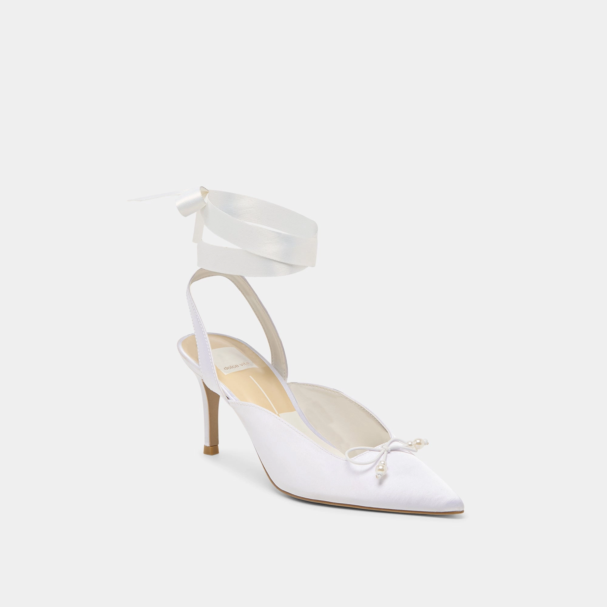 Designer Touch EFORA HEELS TRUE WHITE SATIN