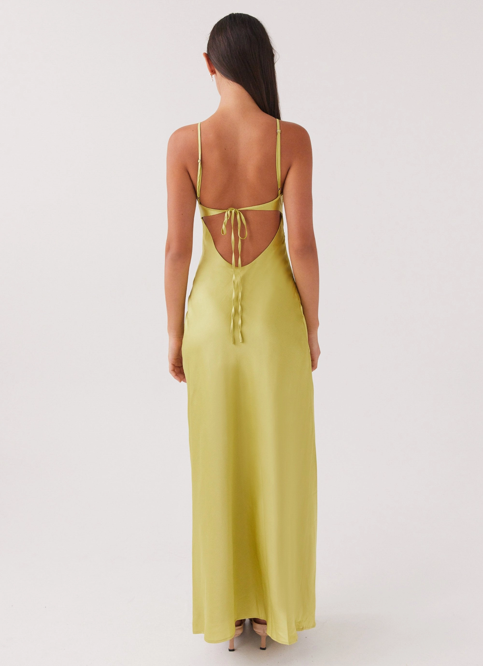 Raylie Cut Out Maxi Dress - Chartreuse Flow Friendly