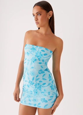 Moorey Beaded Mini Dress - Blue Effortless Comfort Cute Glow