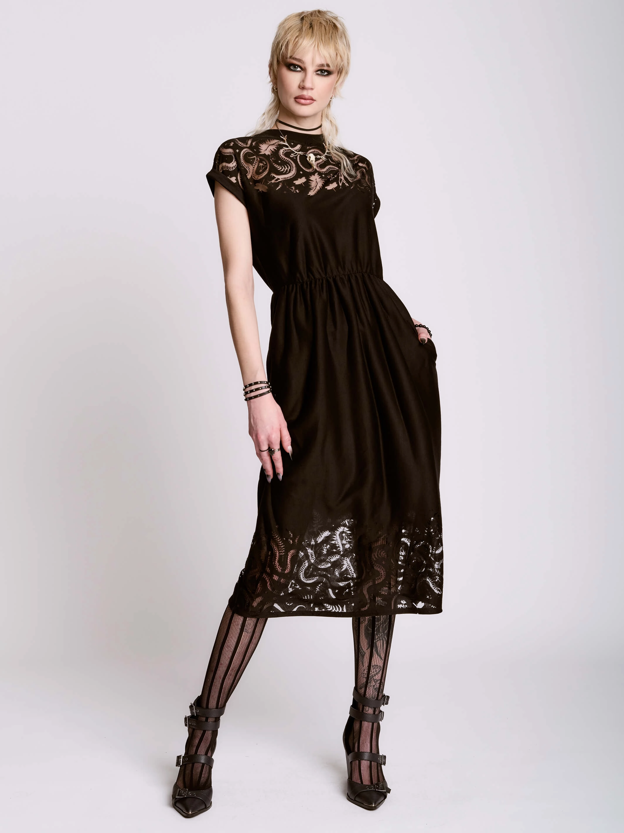 Body Harmony Burnout Snake Dress