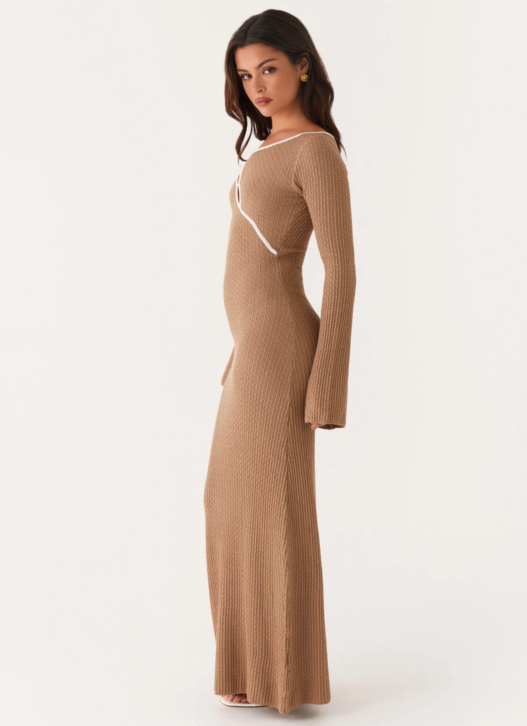 Hilary Crochet Maxi Dress - Tan Abrasion-resistant Formal Look