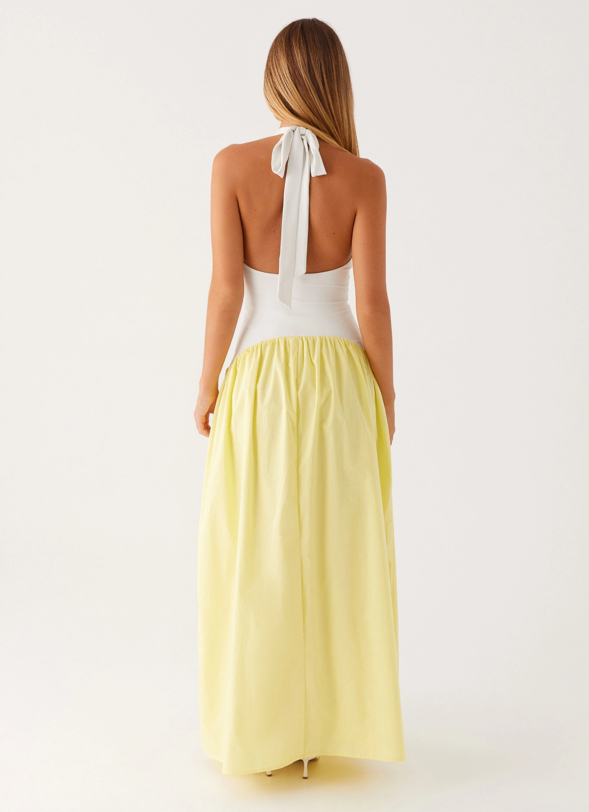 Elora Maxi Dress - Yellow Spliced Smocked-Detail Style Upgrade