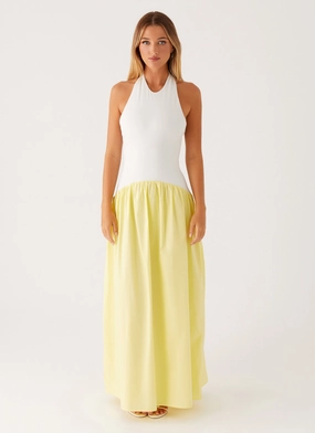 Elora Maxi Dress - Yellow Spliced Casual maxi dress Urban Look