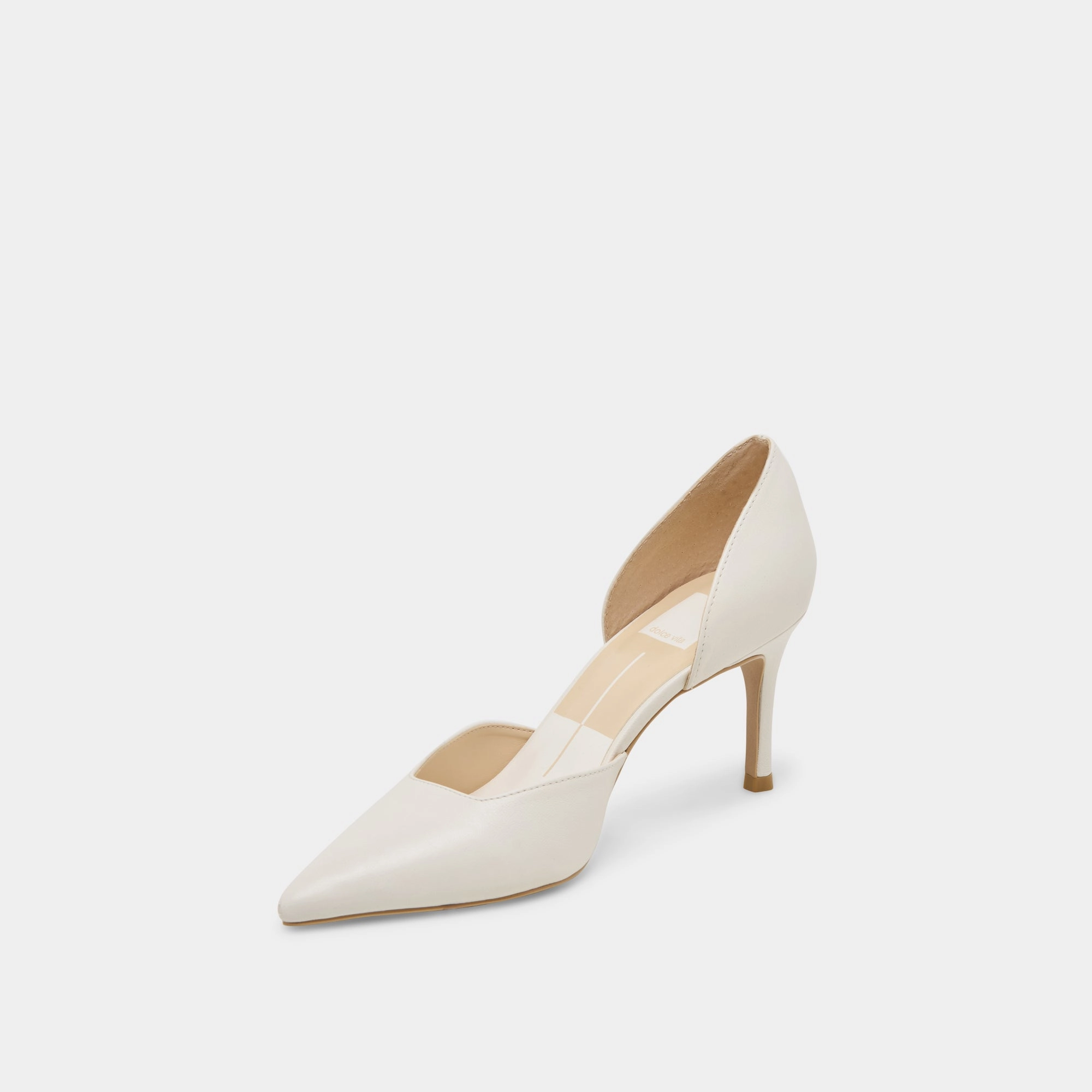 ELOY HEELS WHITE LEATHER All Day Comfort Graceful Step