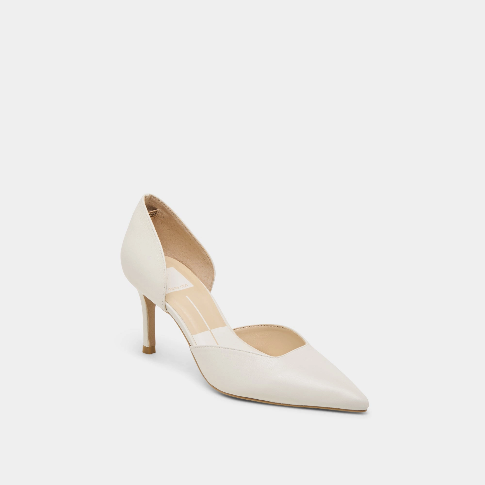 Sleek Line Comfortable Edge ELOY HEELS WHITE LEATHER
