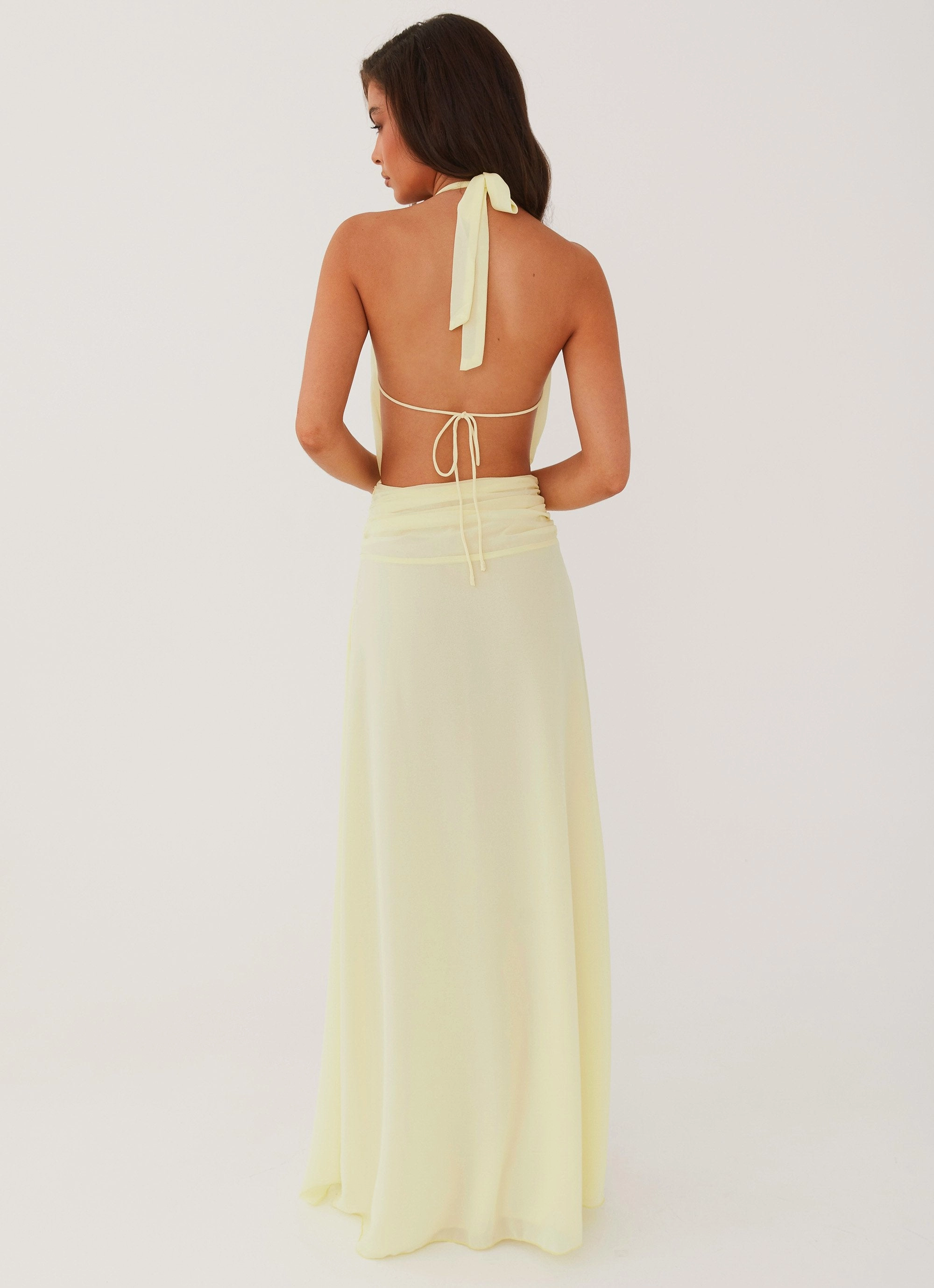Elysia Chiffon Maxi Dress - Lemon Casual Layers