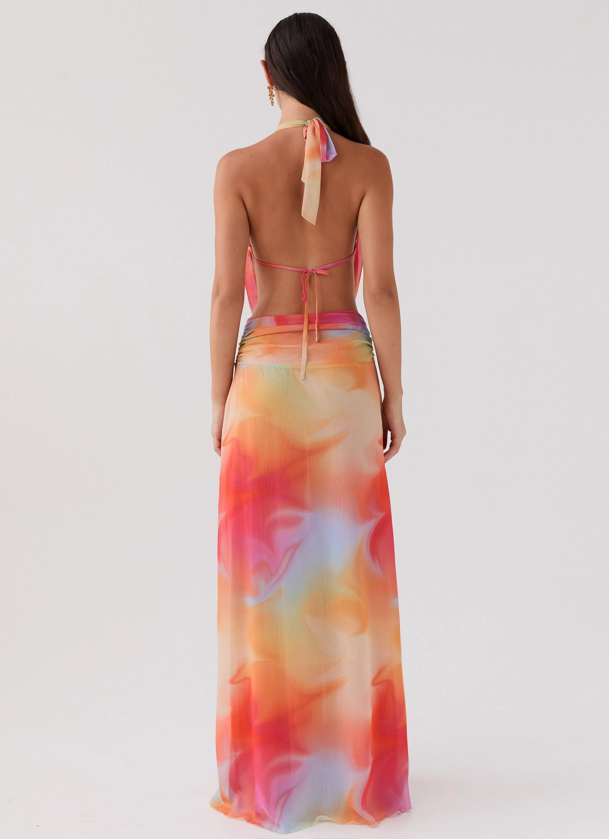 Elegant Wearable Elysia Chiffon Maxi Dress - Rainbow