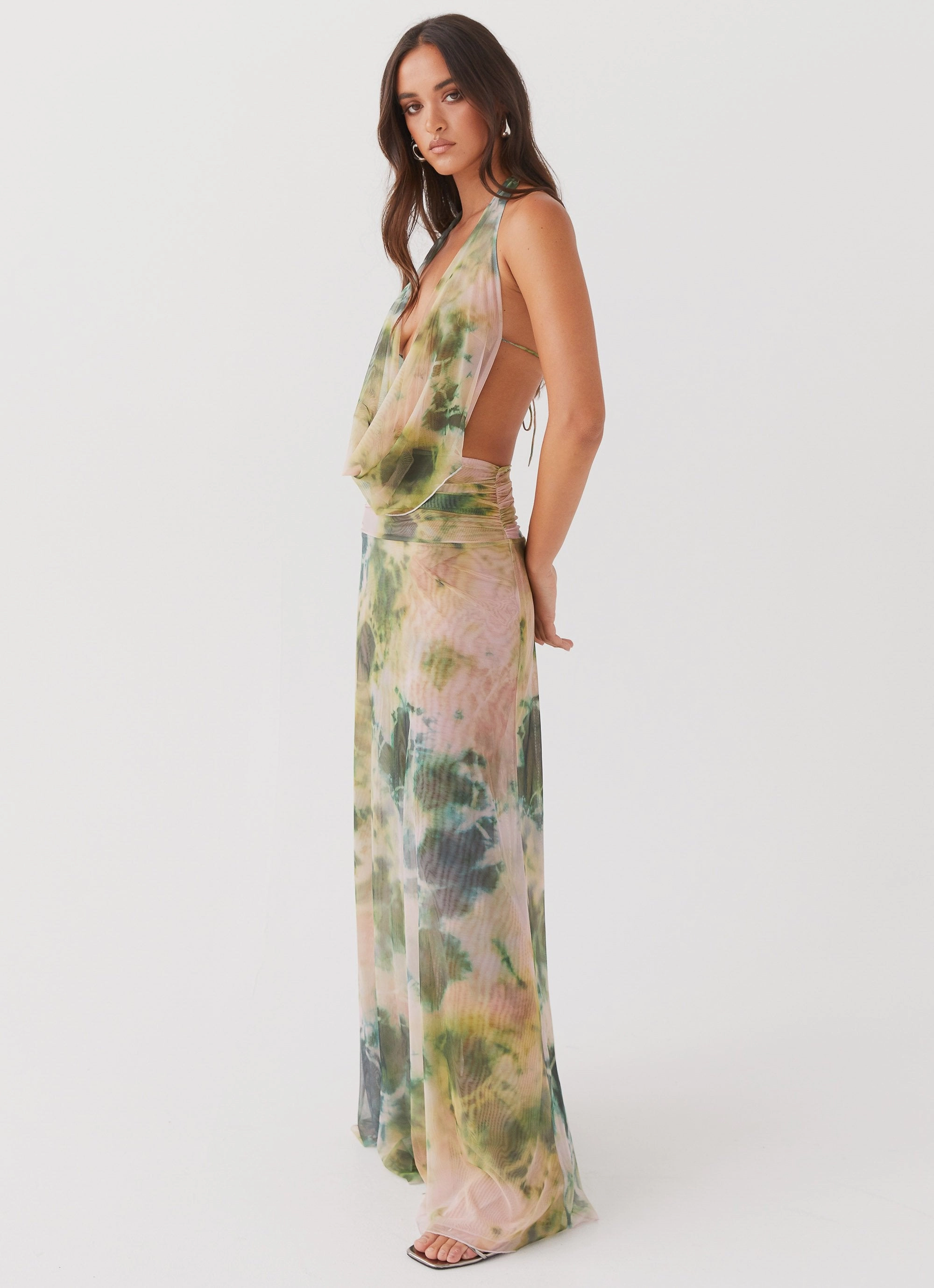 Elysia Mesh Maxi Dress - Rainforest Cool Structure